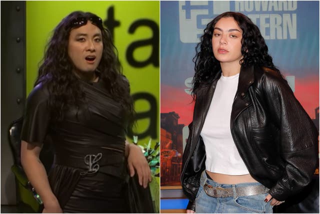 <p>Bowen Yang (left) as Charli XCX on 'Saturday Night Live’</p>