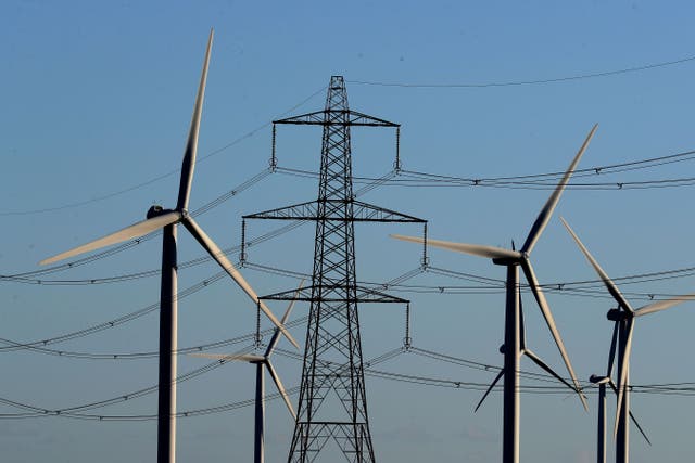 Renewable energy infrastructure and major projects saw a sharp upturn in growth last month (Gareth Fuller/PA)