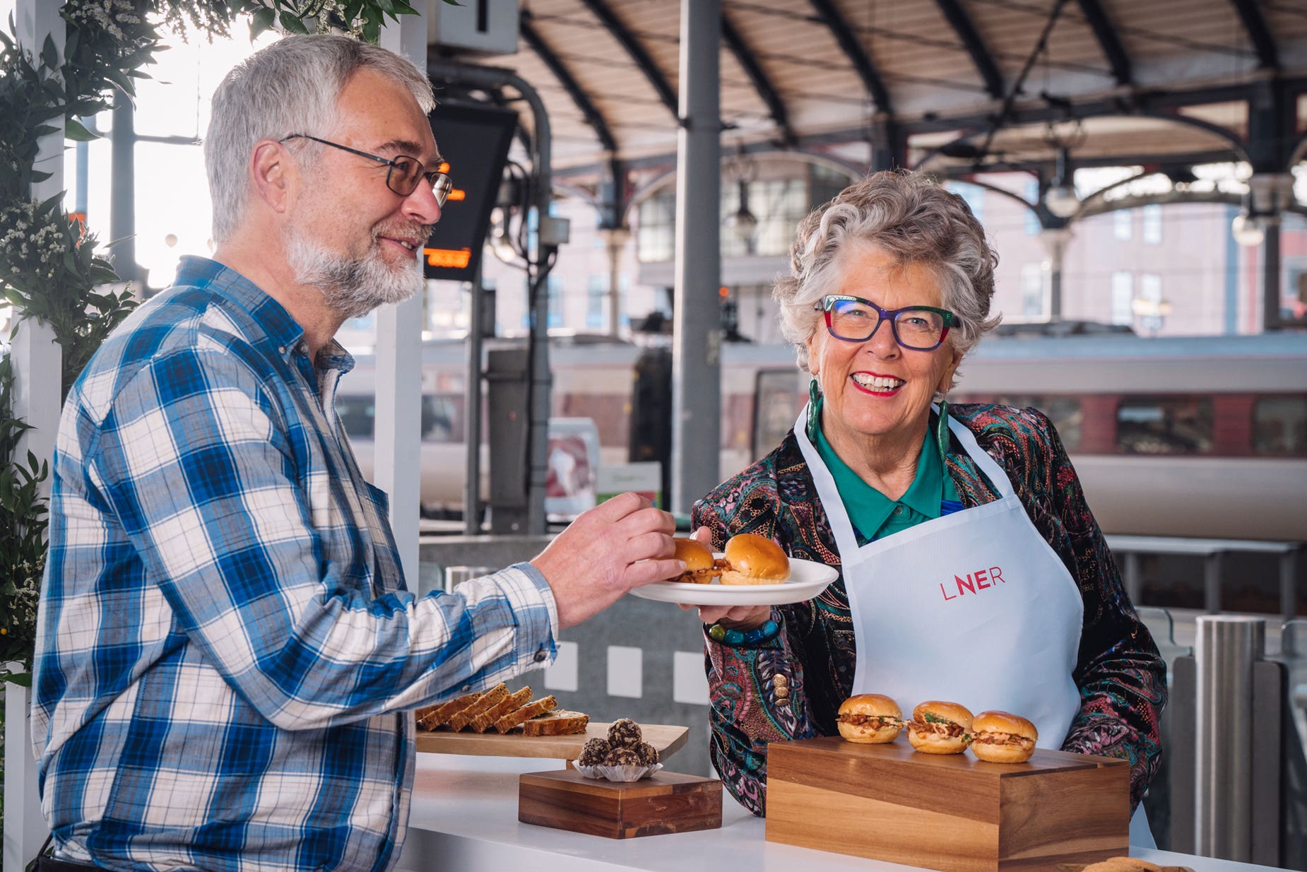 Dame Prue Leith has hailed the transformation of train food (LNER/PA)