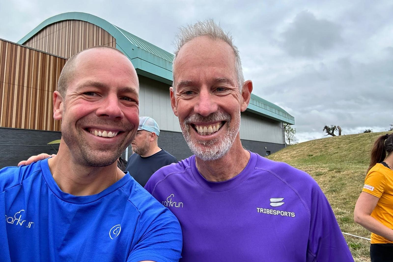 Darren Wood with parkrun founder Paul Sinton-Hewitt (Handout/PA)