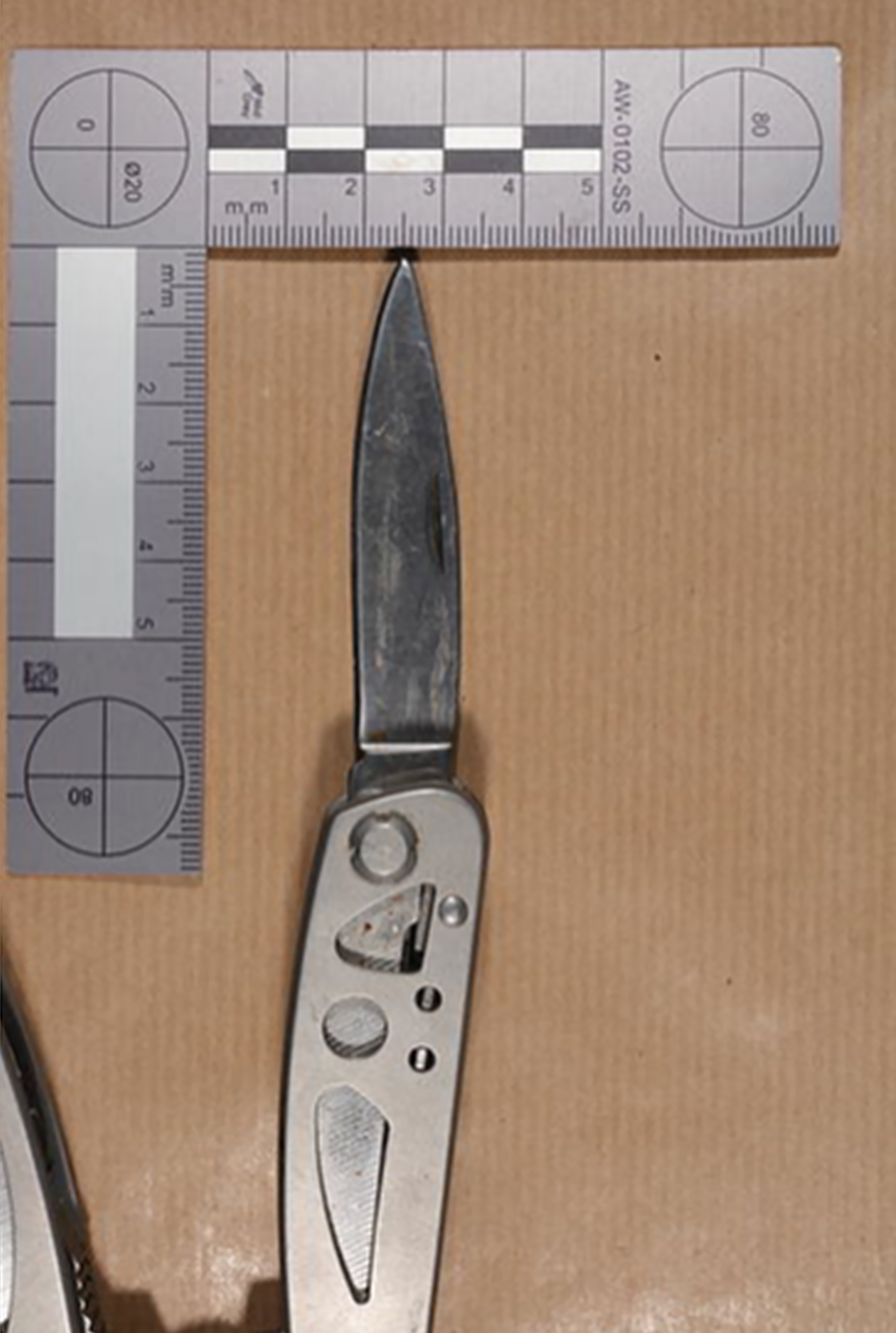 The knife which the teenager used to stab two teachers and a fellow pupil at Ysgol Dyffryn Aman, also known as Amman Valley School, in Ammanford, Carmarthenshire in April (Crown Prosecution Service/PA)