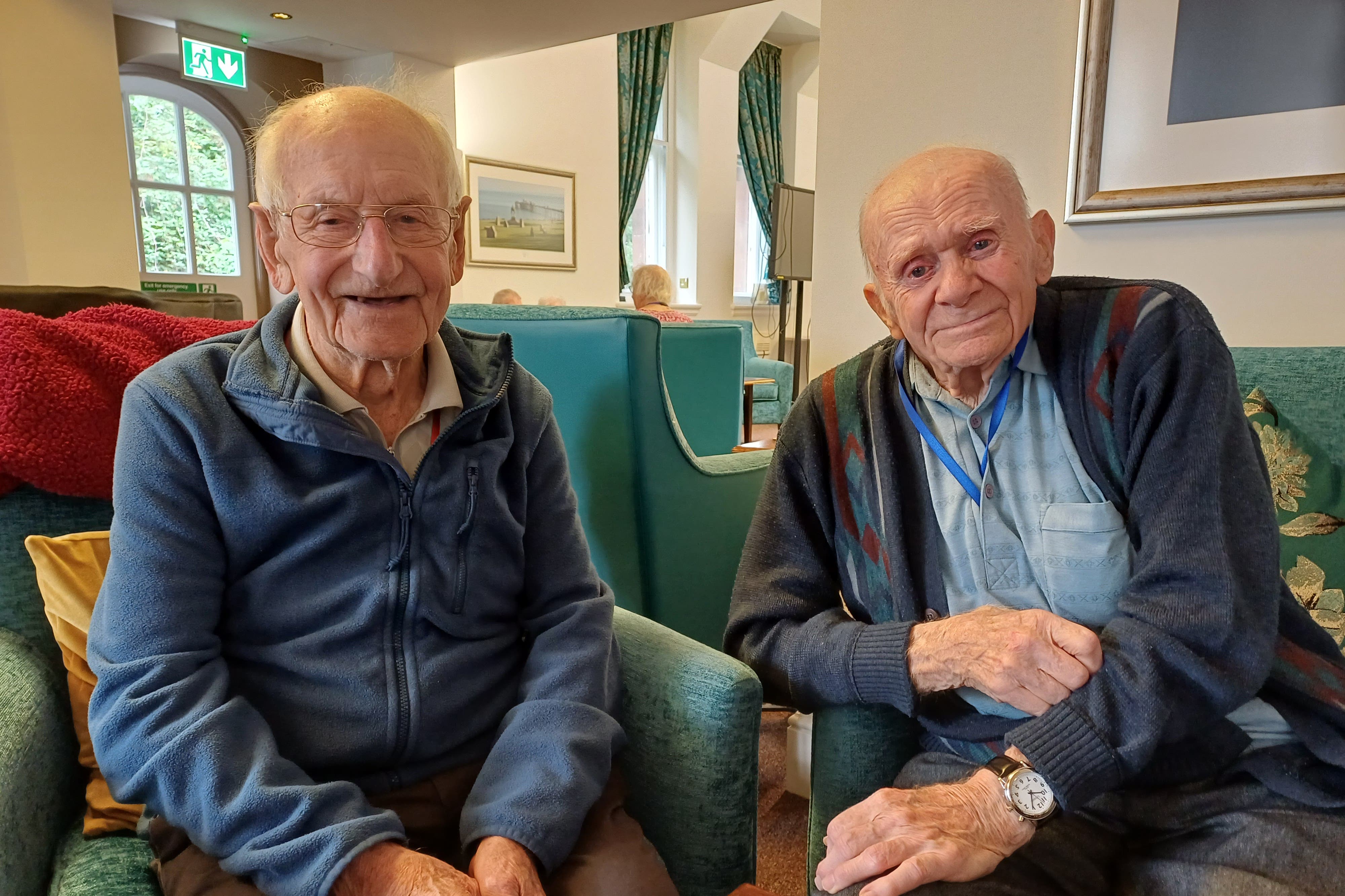 Two veterans have been reunited after 70 years in a chance meeting at a centre to support blind servicemen (Blind Veterans UK/PA)