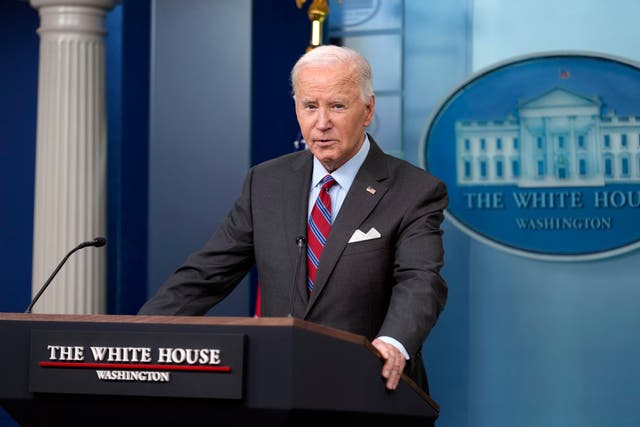 <p>President Joe Biden speaks to the media in the White House press room, Friday, Oct. 4, 2024, in Washington. (AP Photo/Susan Walsh)</p>