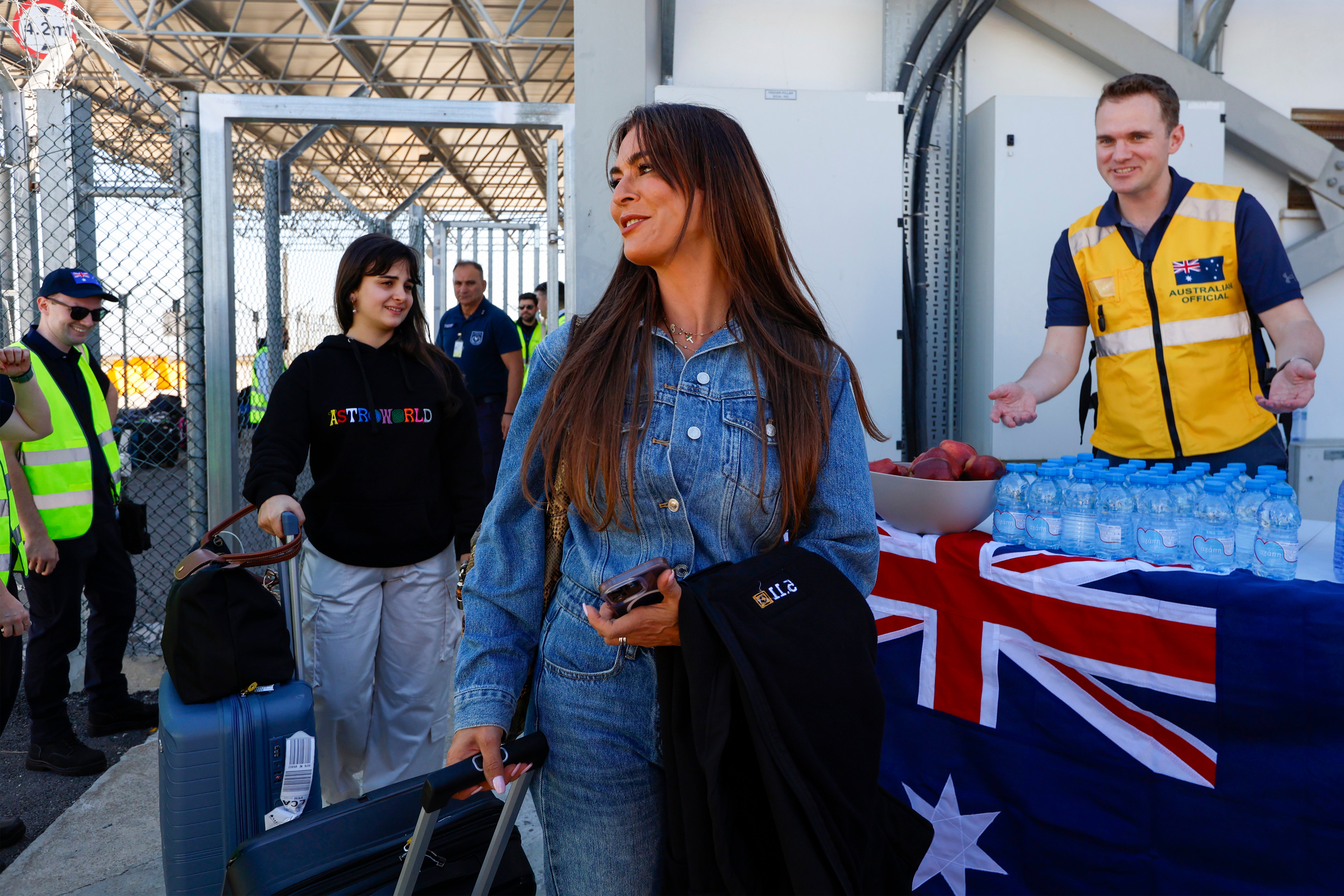 Australian nationals evacuated from Lebanon arrive at Larnaca International Airport in Larnaca, Cyprus on October 5, 2024