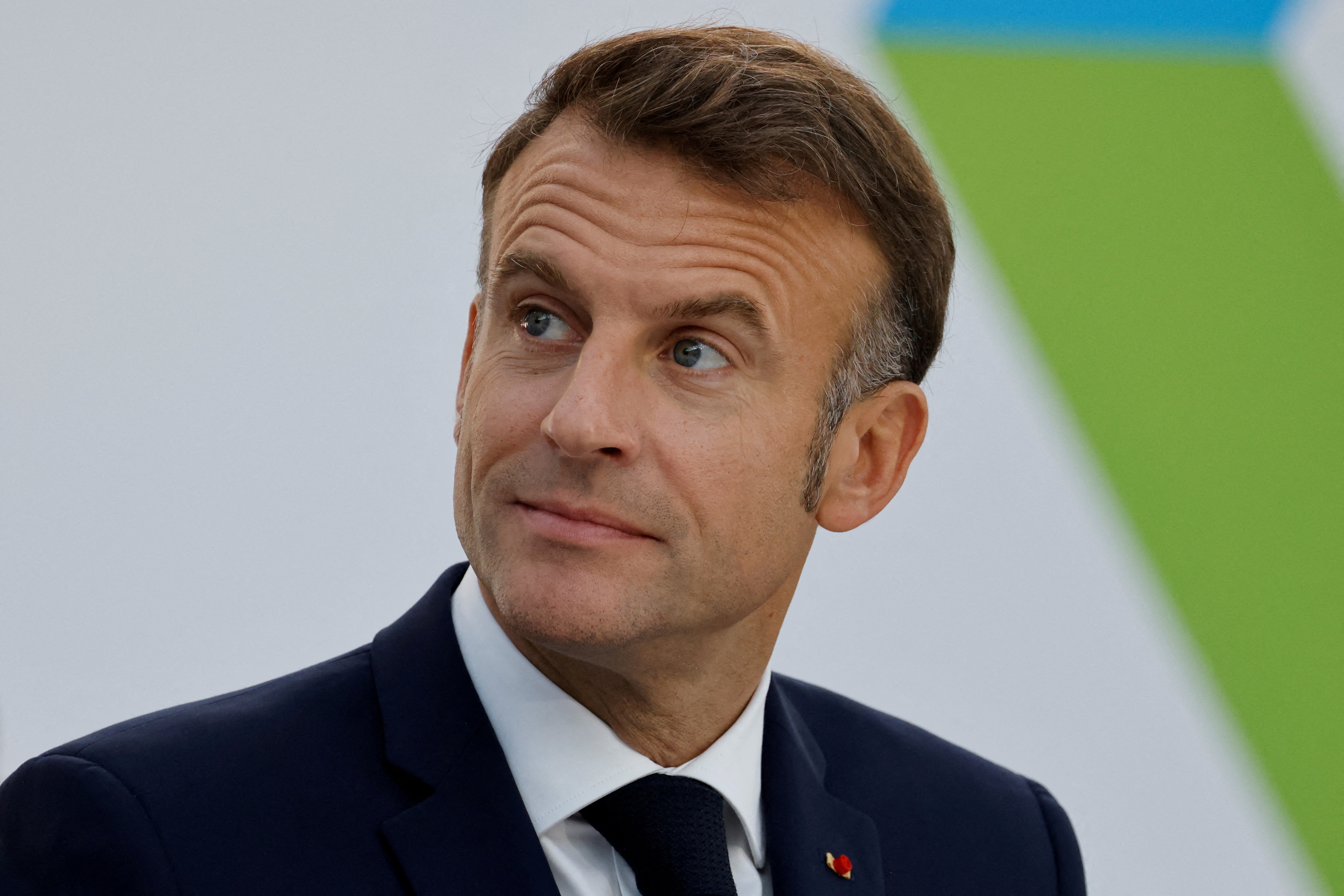 French President Emmanuel Macron attends the opening session of the 19th Francophonie Summit at the Grand Palais in Paris, France