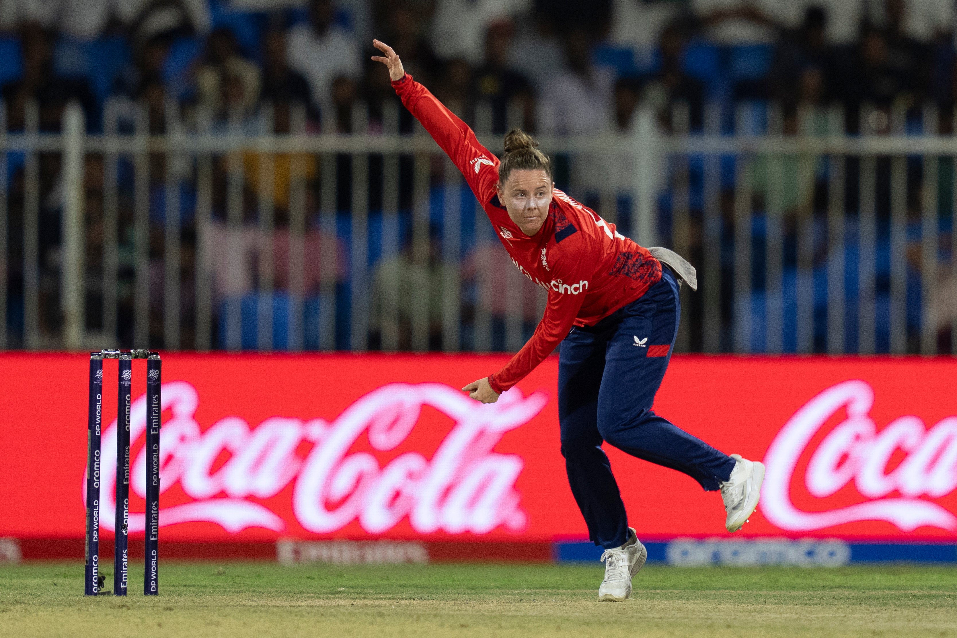 Linsey Smith took 2-11 in England’s opening fixture against Bangladesh