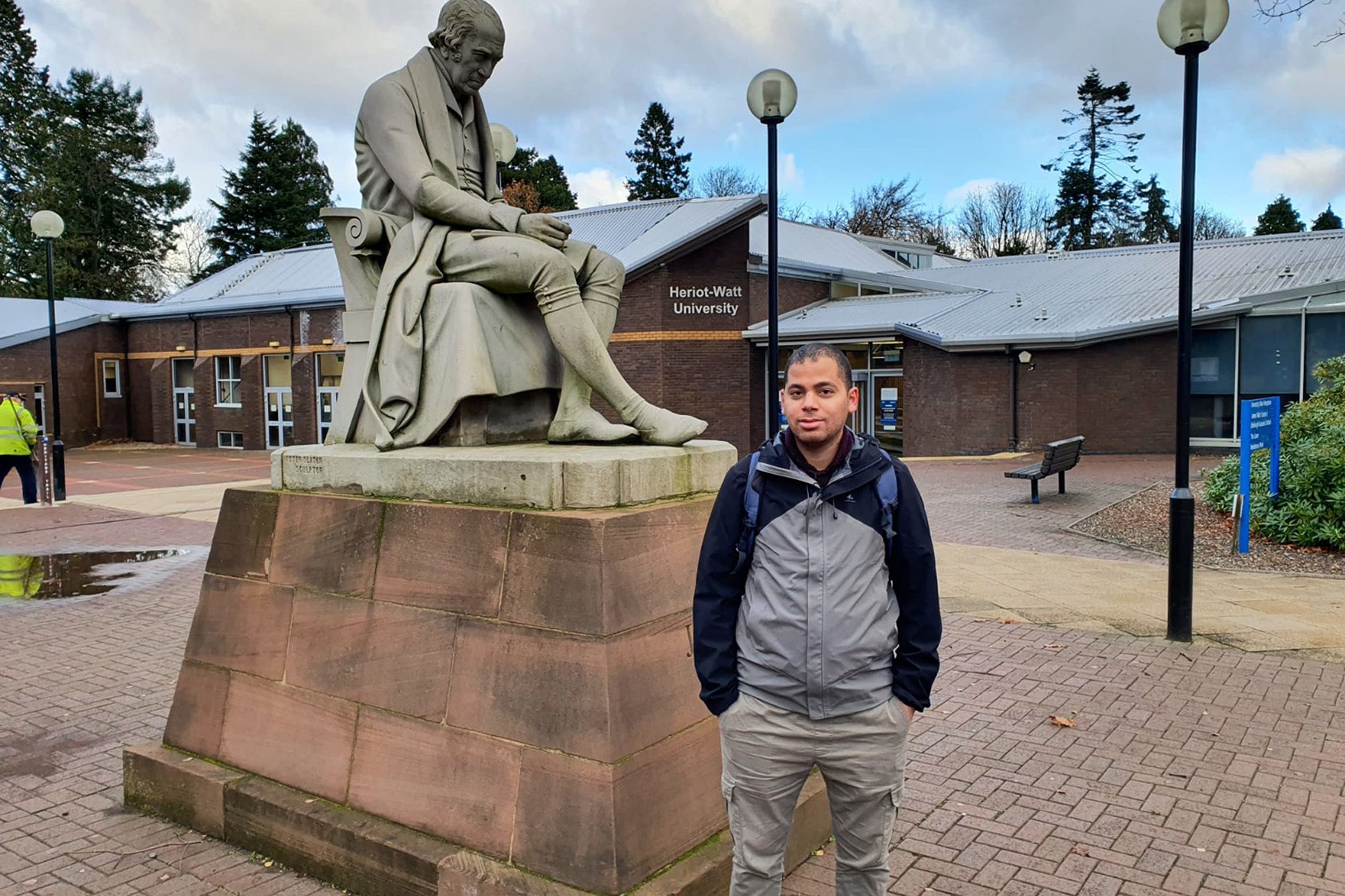 Mahmoud Almassri, a Palestinian PhD student living in Scotland, has called for the UK government to create a Ukraine-style visa scheme for Palestinians as he tries to bring his family to the UK (Mohammed Sabba)