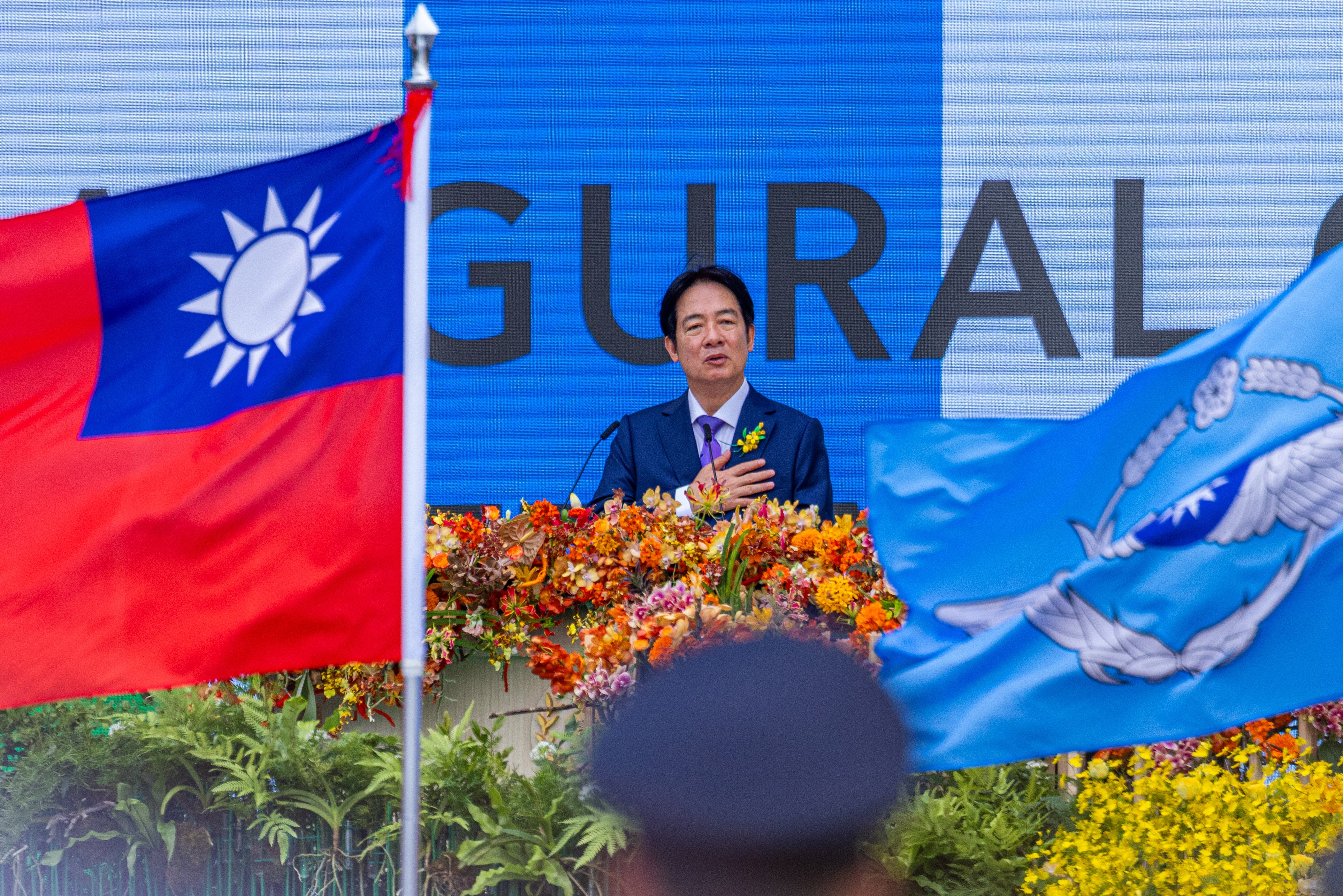 Taiwan President Lai Ching-te gives code   astatine  his inauguration ceremonial  connected  20 May successful  Taipei, Taiwan