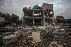 Mosque lies in ruins as Israel continues Gaza bombardment amid Lebanon strikes