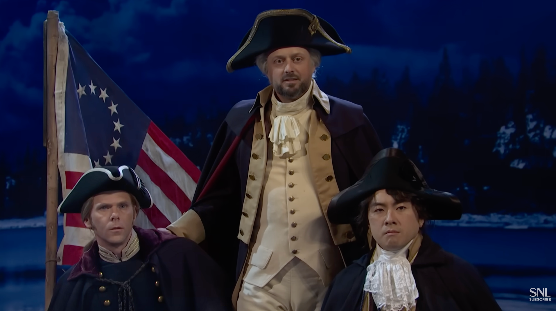 Nate Bargatze repete o papel de George Washington na peça teatral