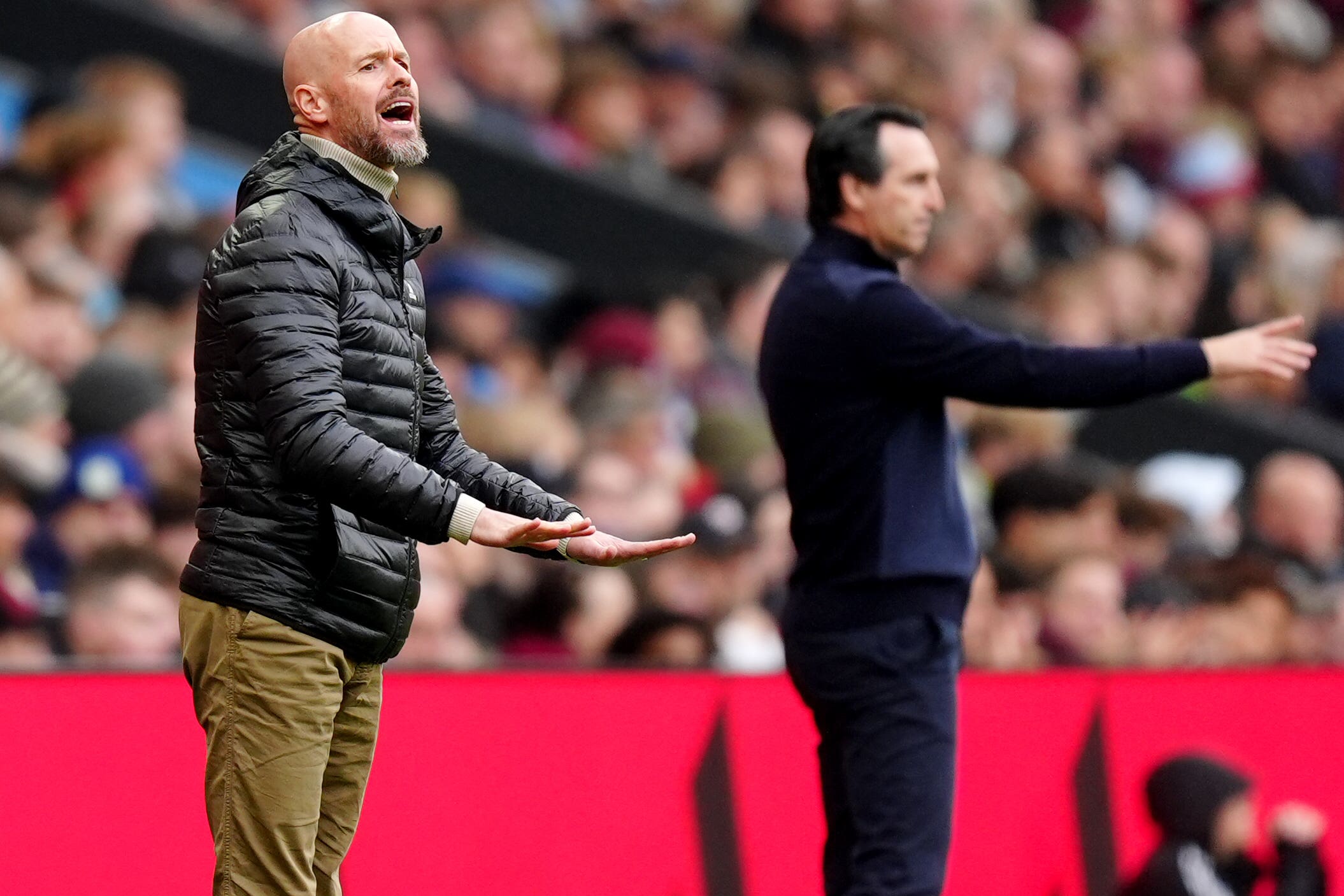 Erik ten Hag (left) and Unai Emery (right) watched their sides struggle to create chances (Mike Egerton/PA)