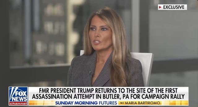 <p>Melania Trump was asked by Fox’s Maria Bartiromo about her husband’s campaign returning to Butler, Pa</p>