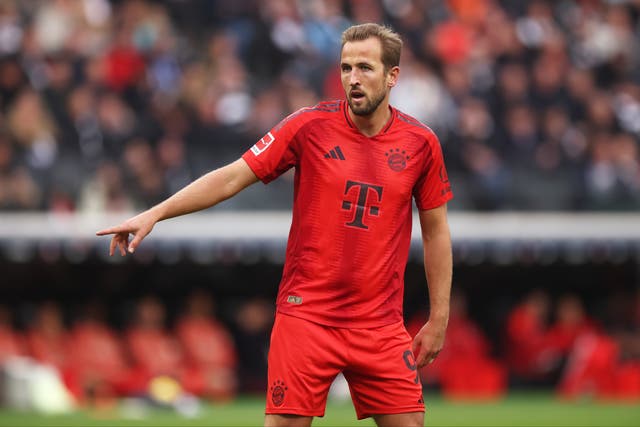 <p>Harry Kane appeared to suffer a knock in Bayern Munich’s draw with Eintracht Frankfurt</p>