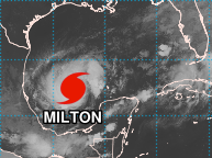 Milton heads eastwards towards Florida’s Gulf Coast, as its expected to make landfall as a Category 3 Hurricane mid-week