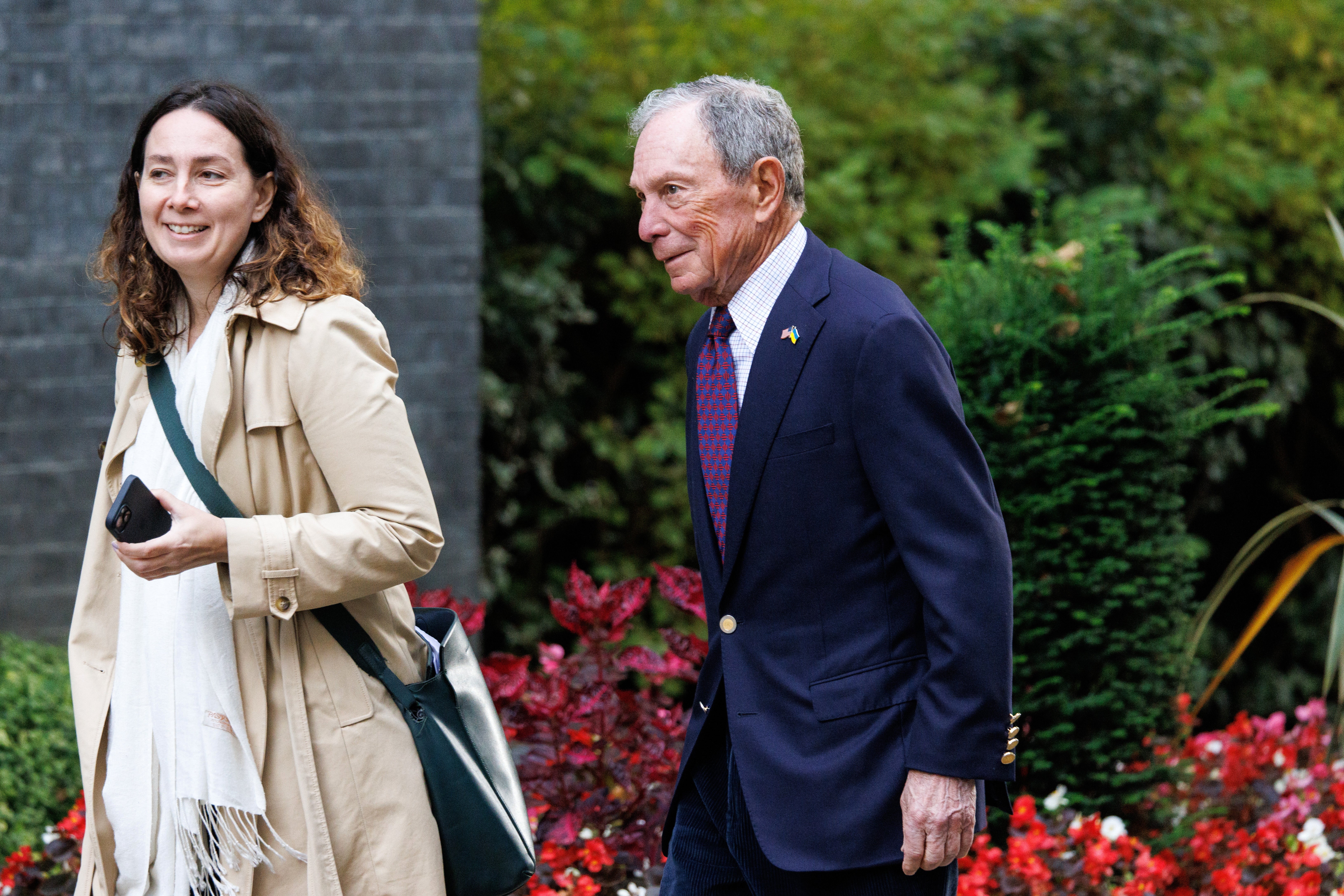 Former Mayor of New York City and US businessman Michael Bloomberg arrives at Downing Street in London