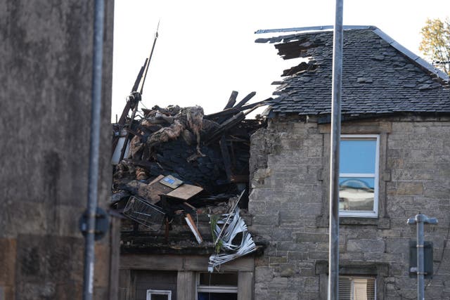 The building has been badly damaged after the explosion (Andrew Milligan/PA)