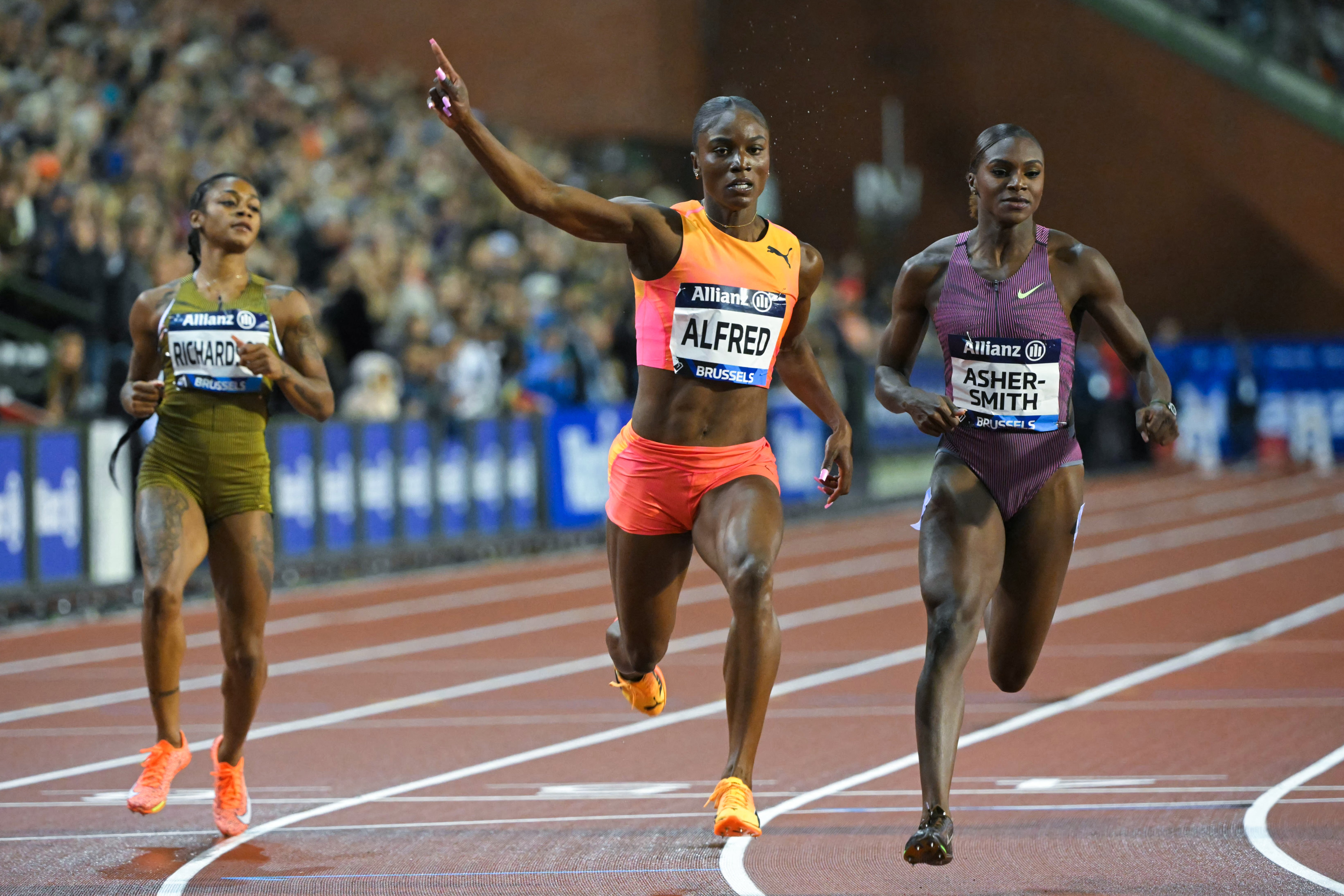 Asher-Smith finishes third behind Julien Alfred at the Diamond League final