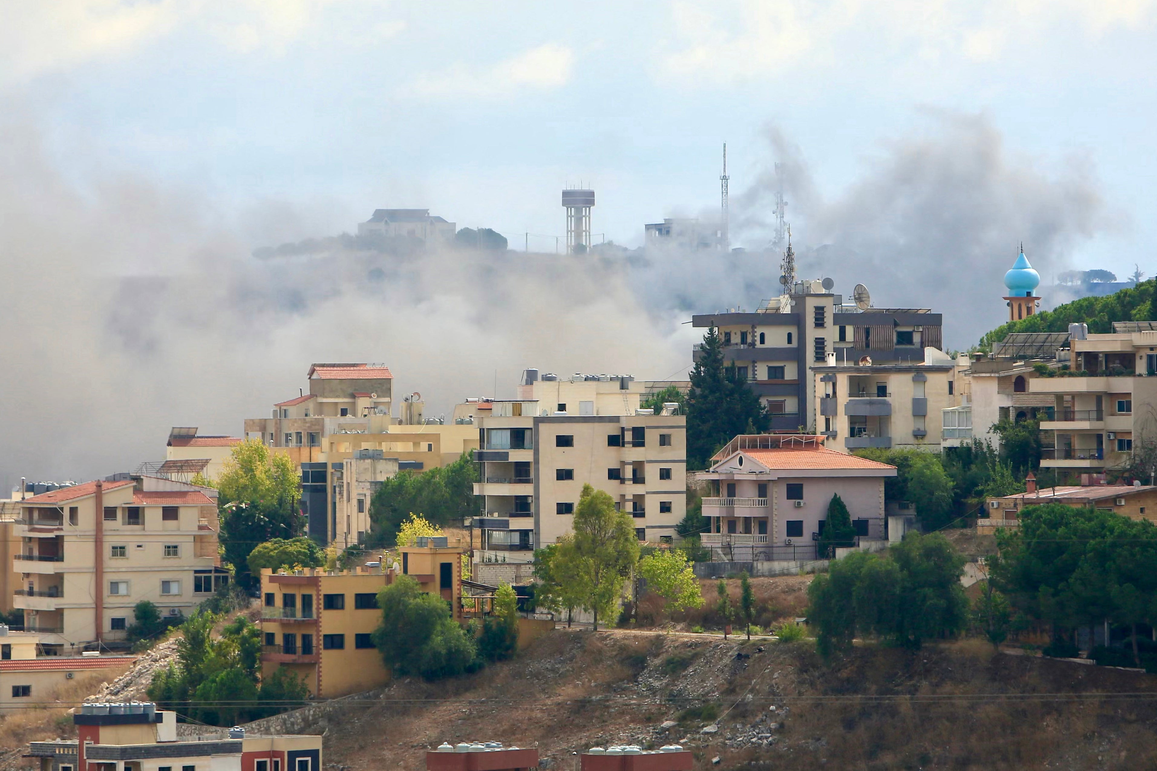 Smoke billows from the site of an Israeli airstrike the southern Lebanese town of Nabatiyeh