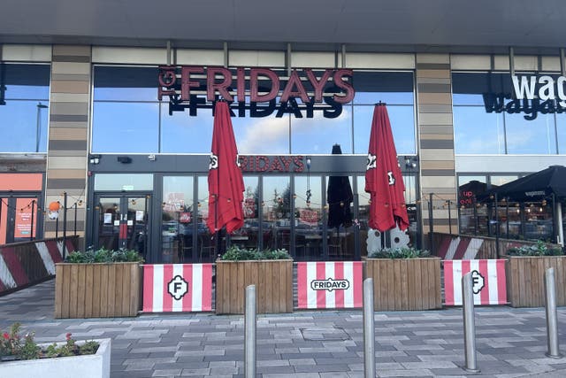 A view of TGI Fridays on the New Mersey Retail Park, in Speke, Liverpool, one of 35 to close with immediate affect (Peter Byrne/PA)