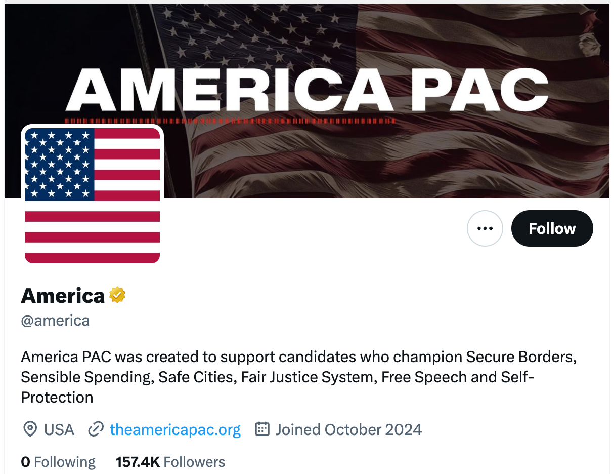 Elon Musk’s PAC @America