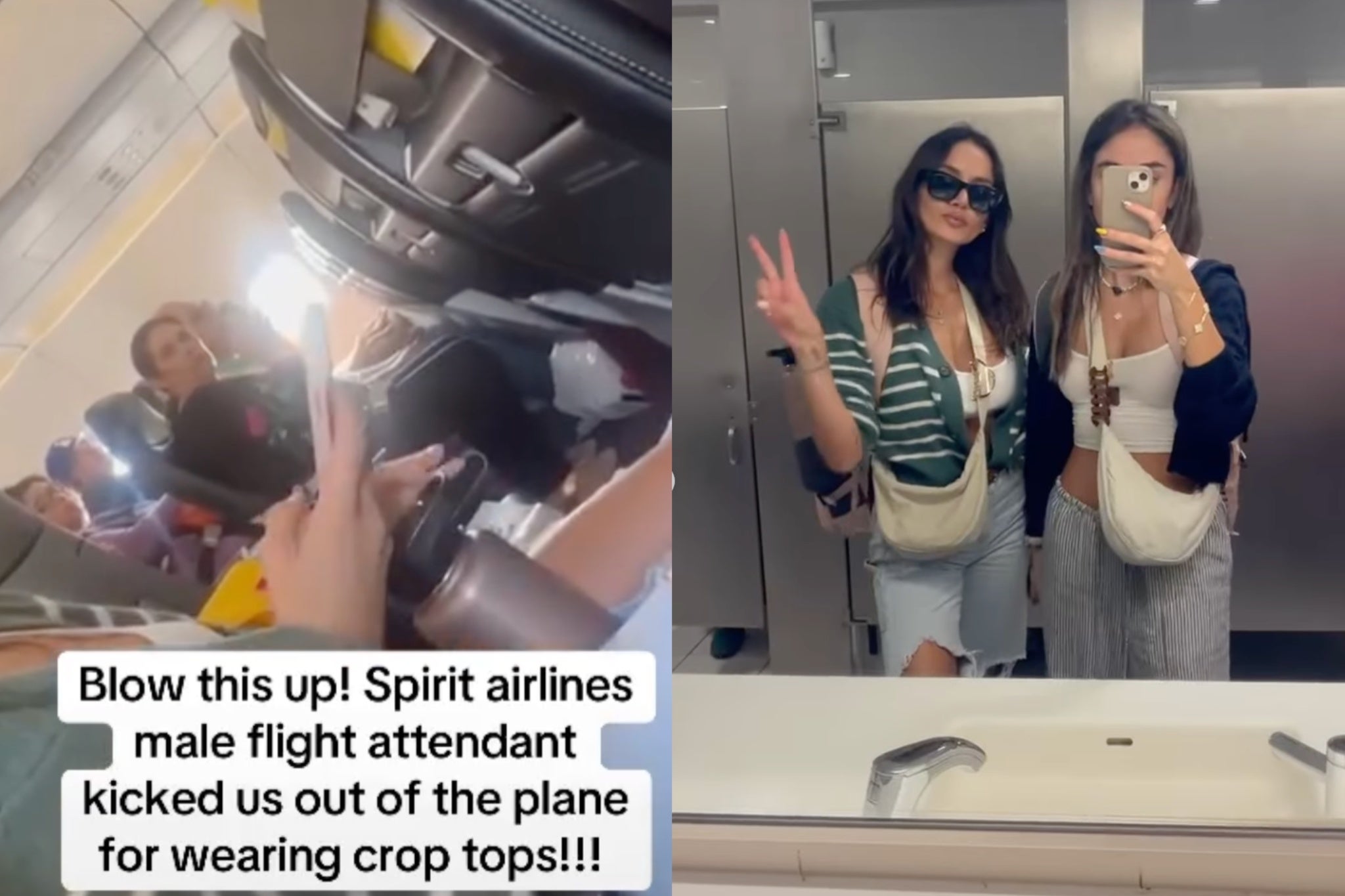 Two female passengers claim a male flight attendant refused to let them fly in crop tops