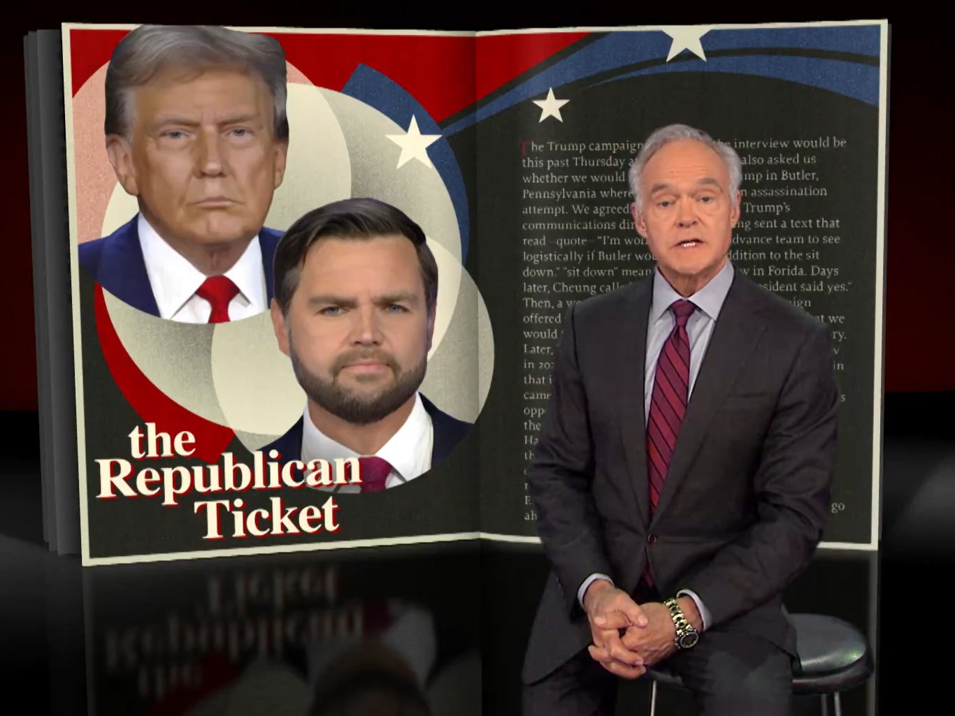 Scott Pelley explains to 60 Minutes viewers why Donald Trump refused to take part in the show