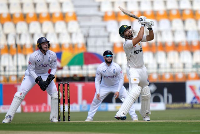 Salman Ali Agha helped Pakistan into a strong position (Anjum Naveed/AP)