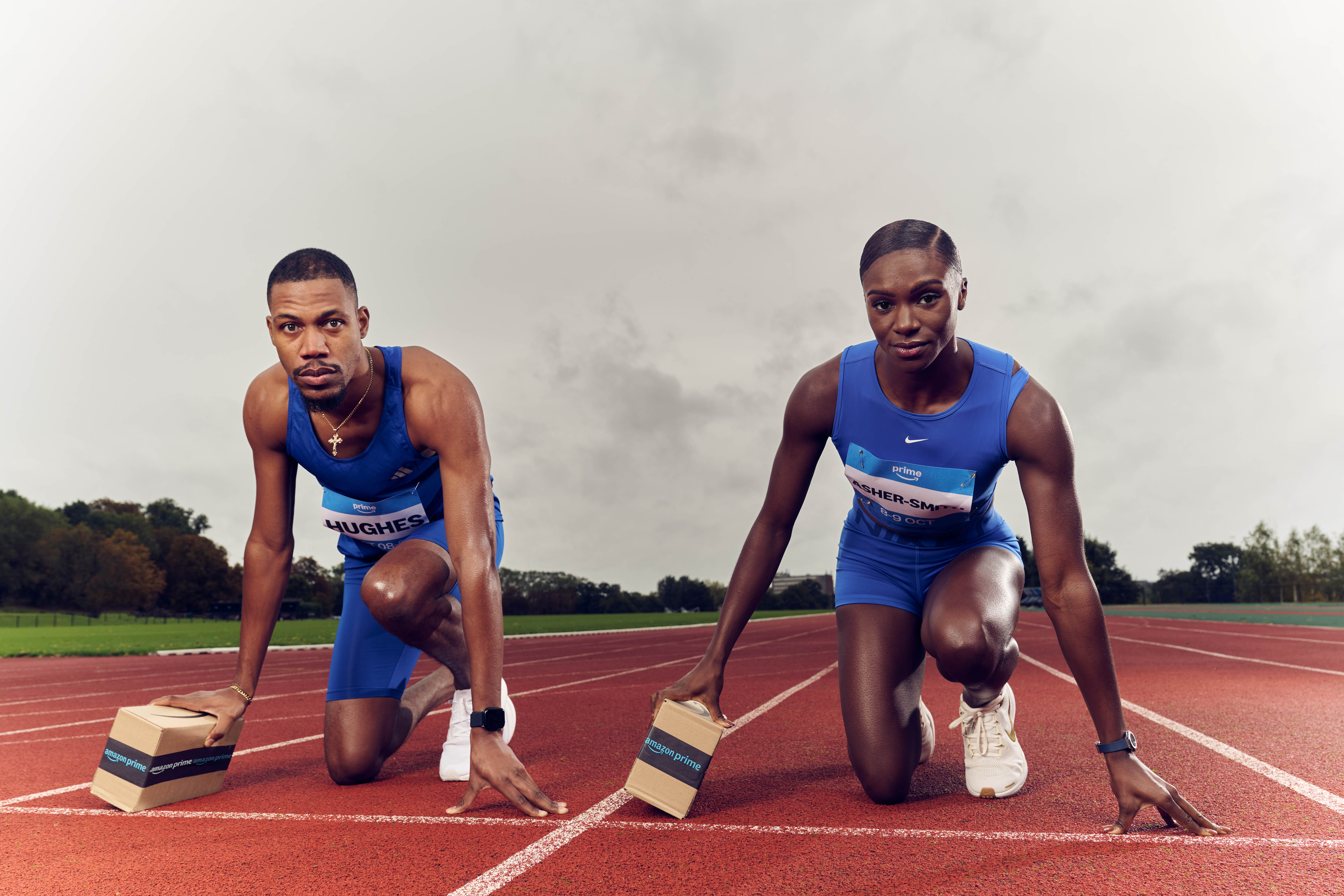 Asher-Smith has been filming an Amazon advert with fellow sprinter Zharnel Hughes