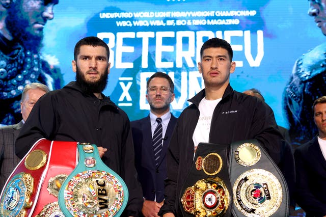 <p>Artur Beterbiev (left) and Dmitry Bivol will clash to crown an undisputed heavyweight champion </p>