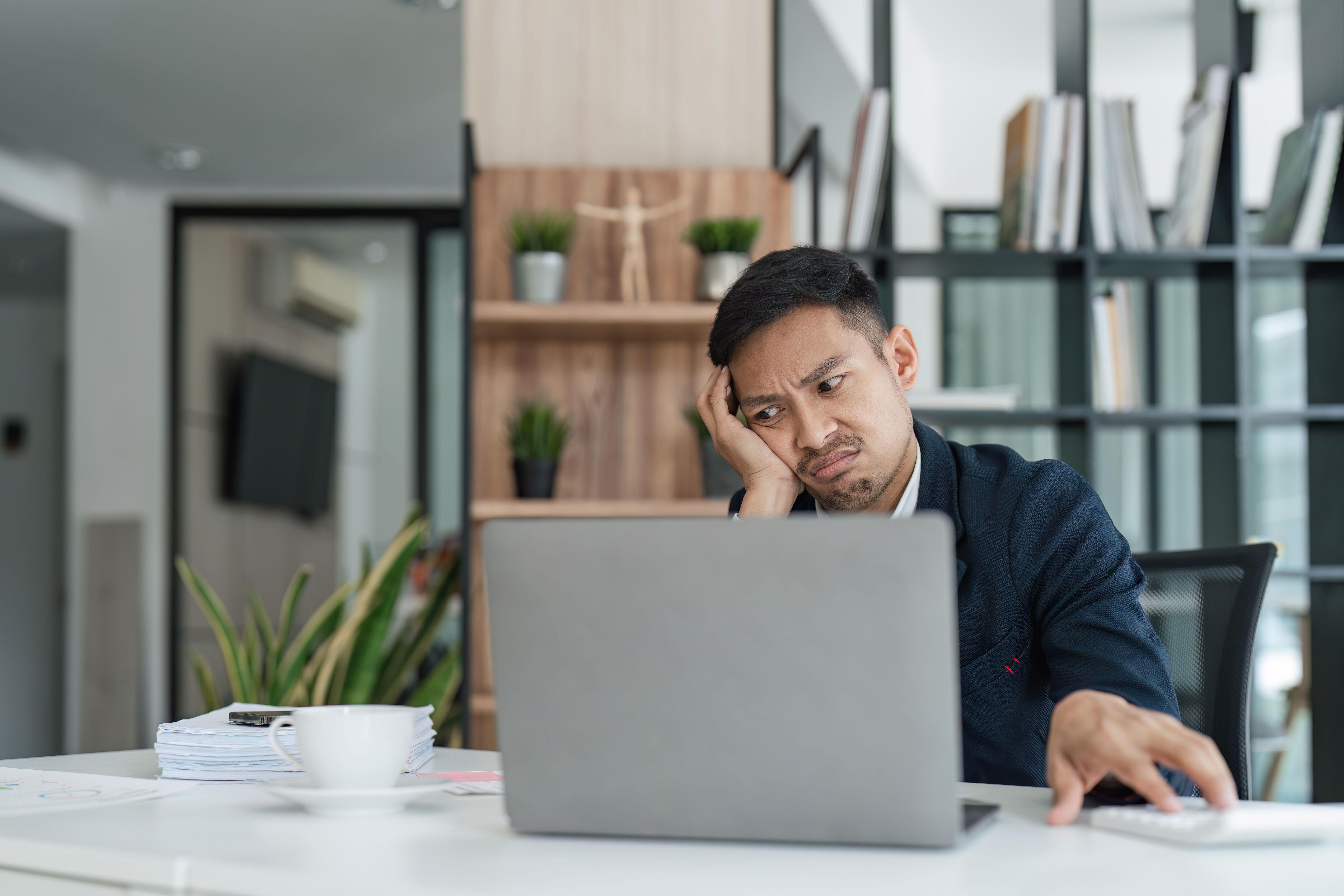 A man struggling to focus