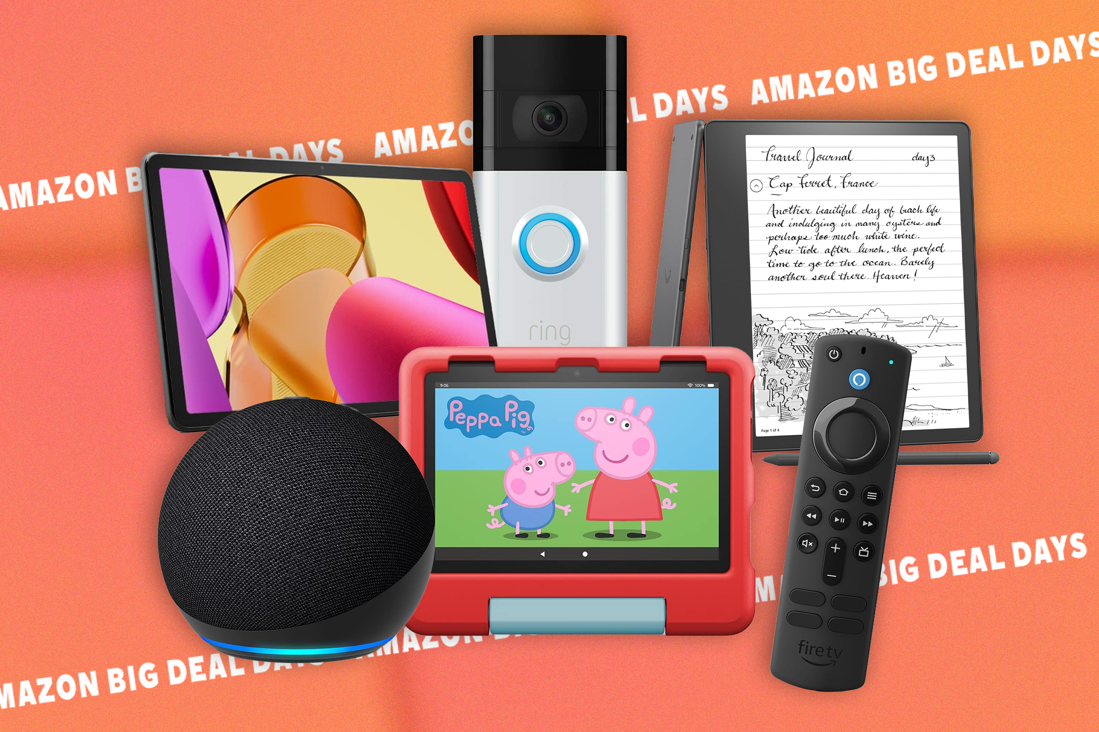 Amazon products include tablets, streaming sticks, ereaders and video doorbells