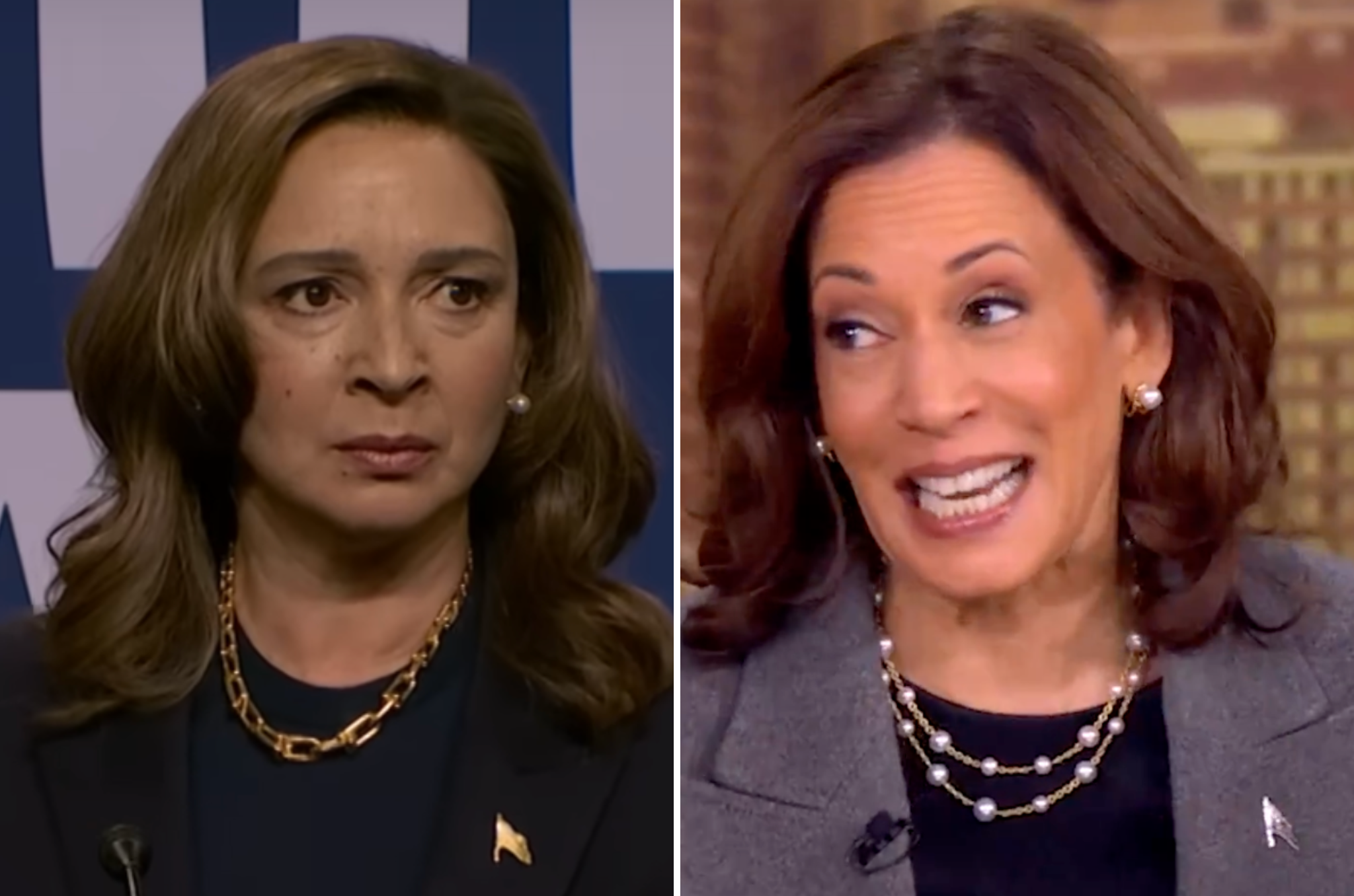 Kamala Harris elogia a representação dela no 'SNL' de Maya Rudolph