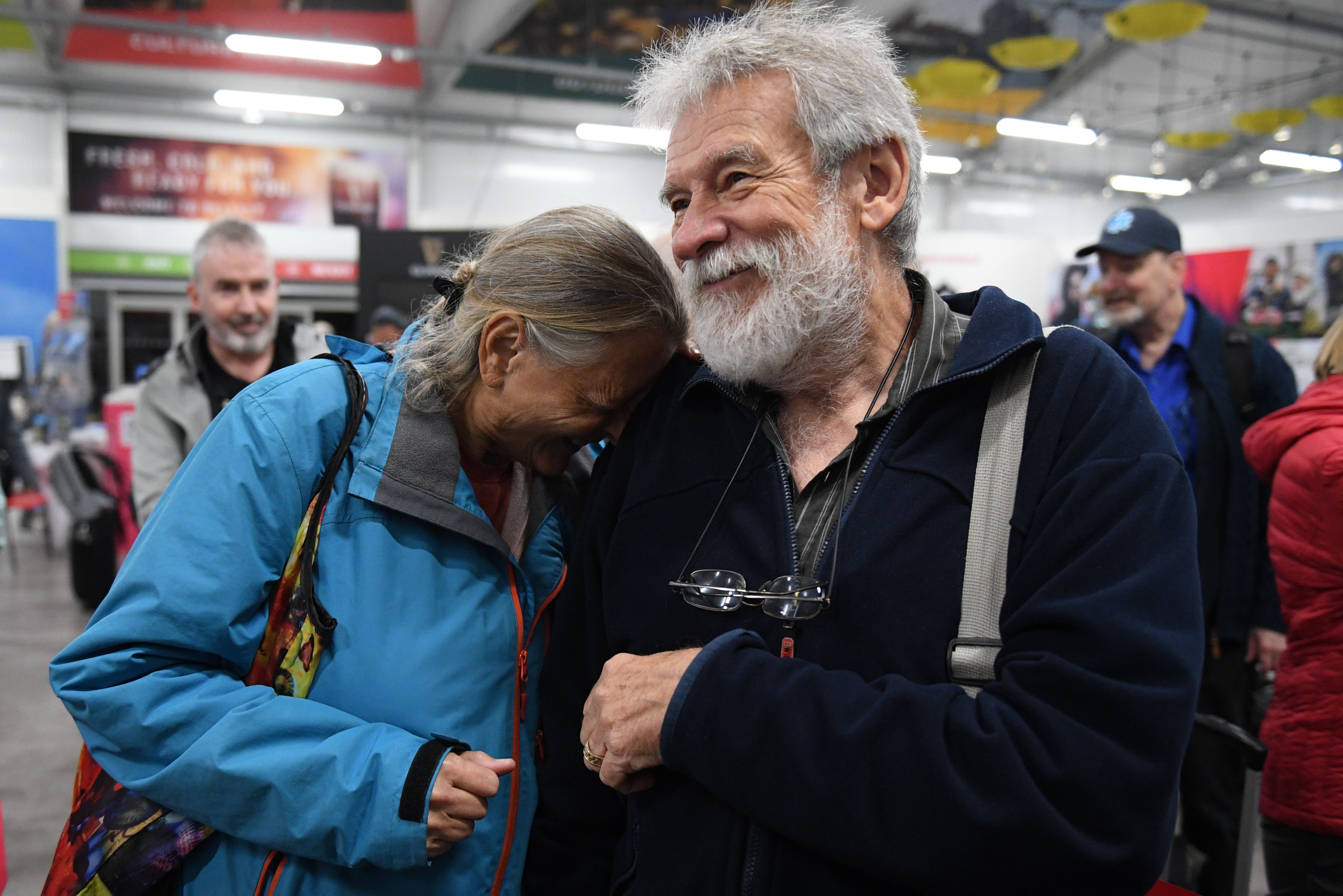 Many passengers were overcome with emotion once it was announced they could finally set off on their around-the-world journey