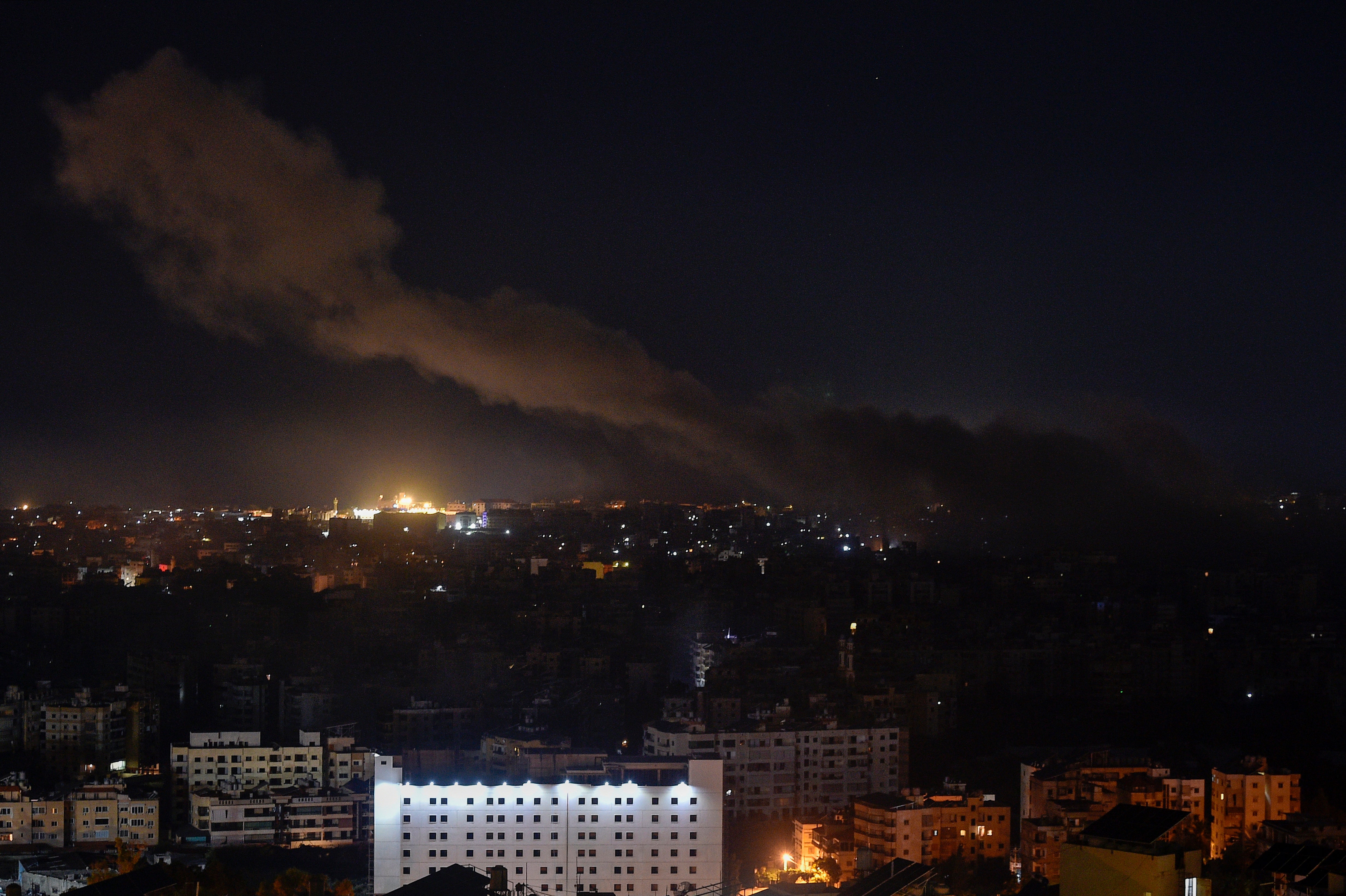 Smoke rises over Rafik Hariri International Airport after Israeli airstrike at Dahieh