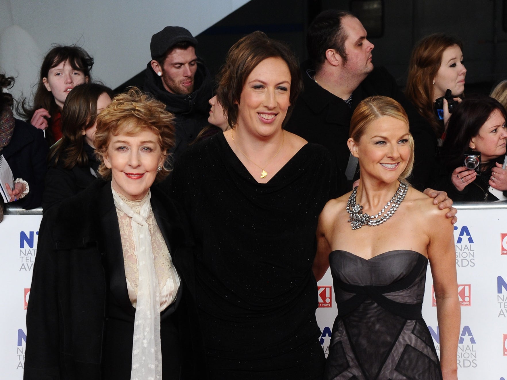 Hart with Patricia Hodge and Sarah Hadland at the NTAs in 2012