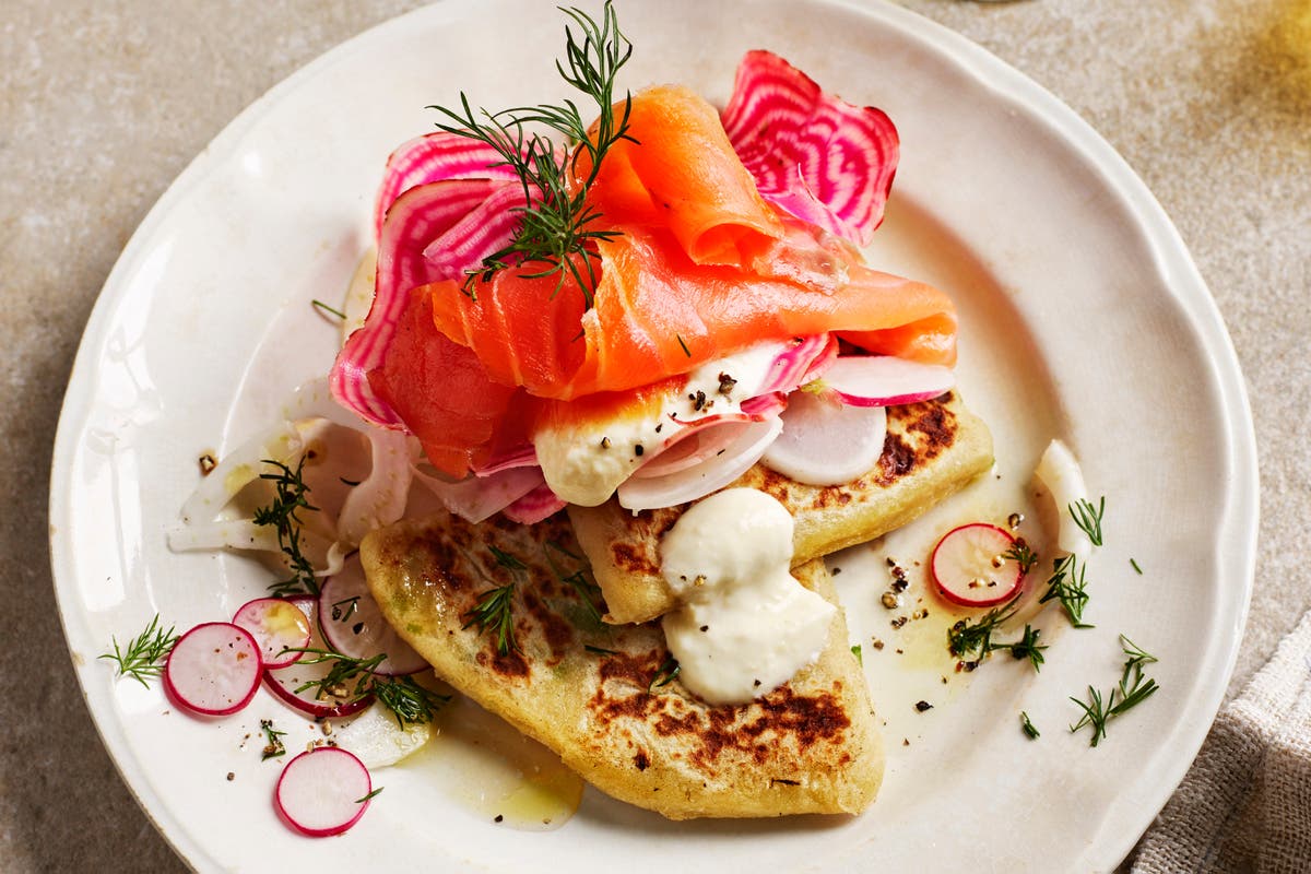 Rick Stein’s tattie scones with smoked salmon and beetroot