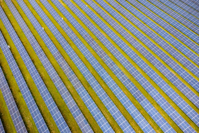 A massive ramp up in solar power is forecast to drive the increase in renewables (Ben Birchall/PA)