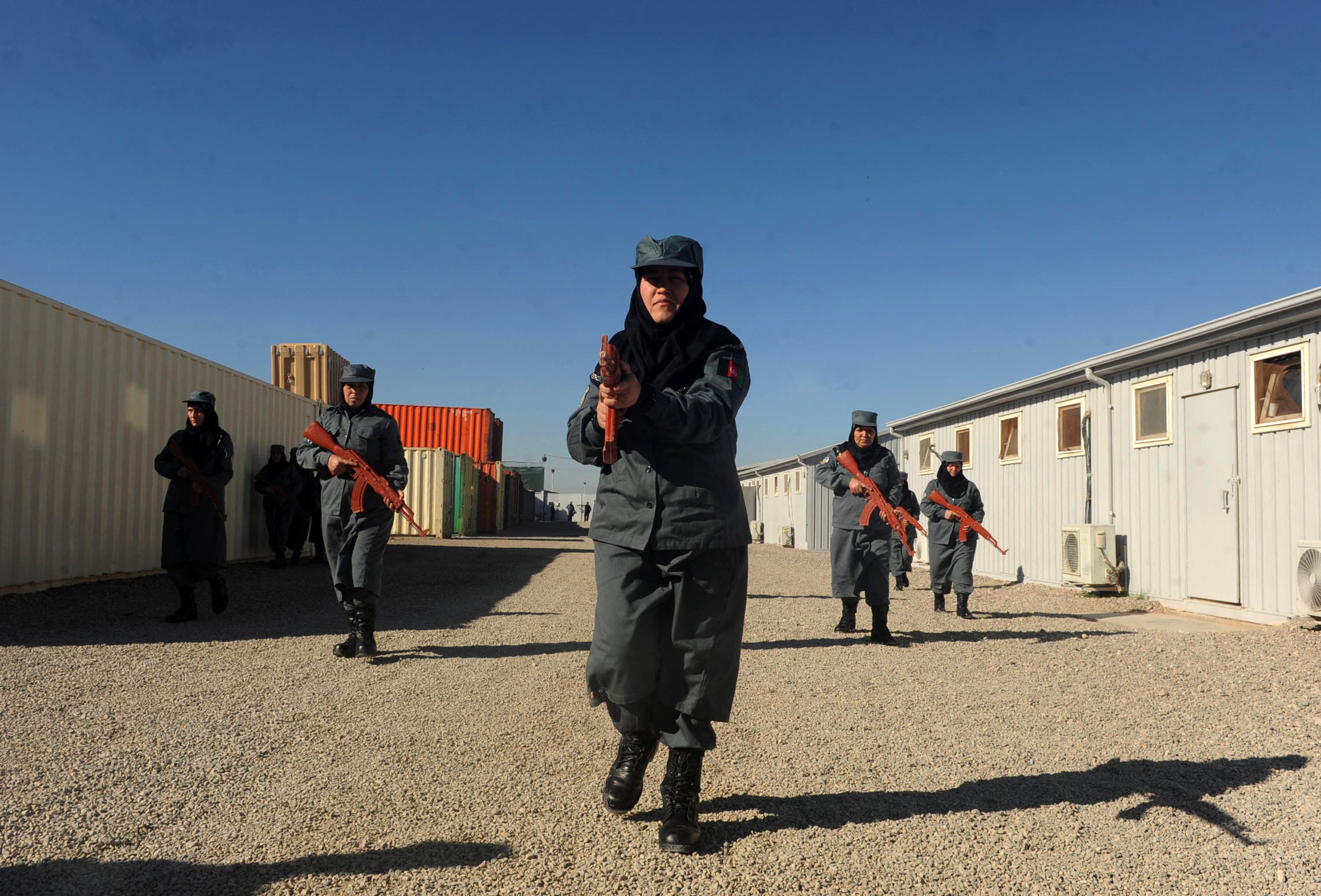 Afghanistan police personnel during a training exercise outside Herat in 2012