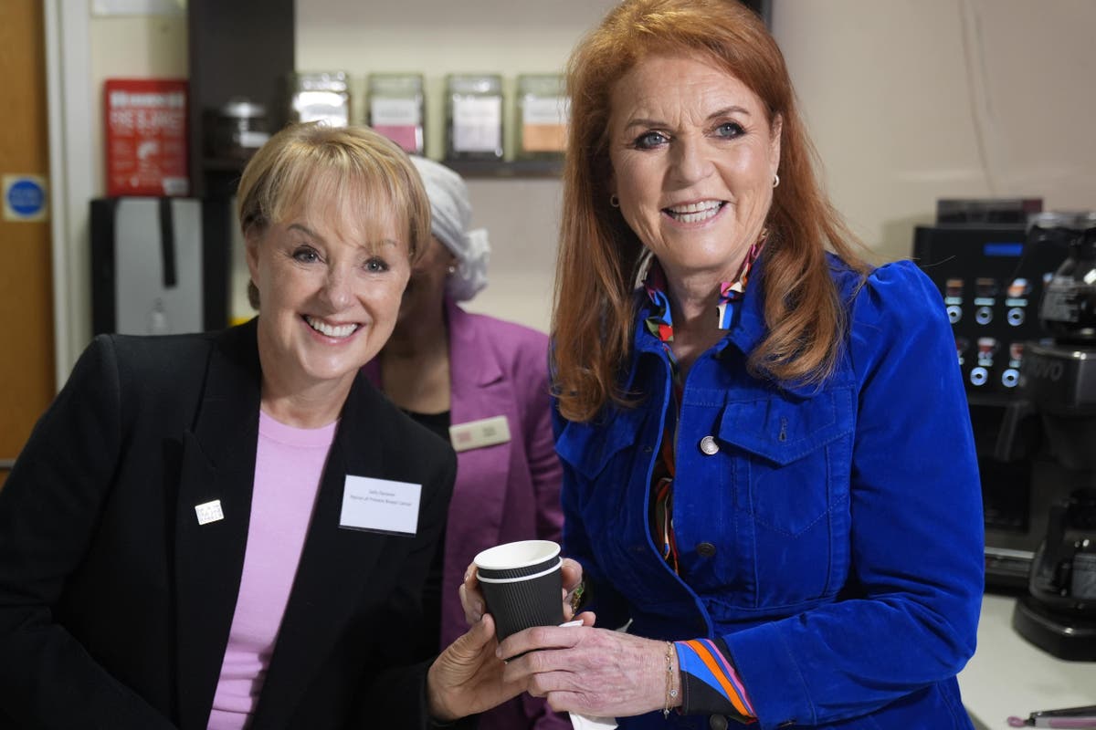 Duchess of York shares cancer experiences as she joins Corrie star for visit