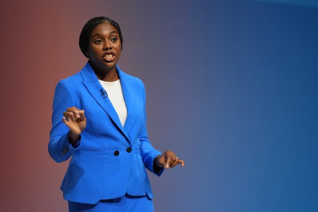 <p>Conservative Party leadership candidate Kemi Badenoch delivers a speech during the Conservative Party Conference at the International Convention Centre in Birmingham. Picture date: Wednesday October 2, 2024.</p>