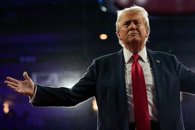 <p>Former president Donald Trump in Pennsylvania on Wednesday </p>