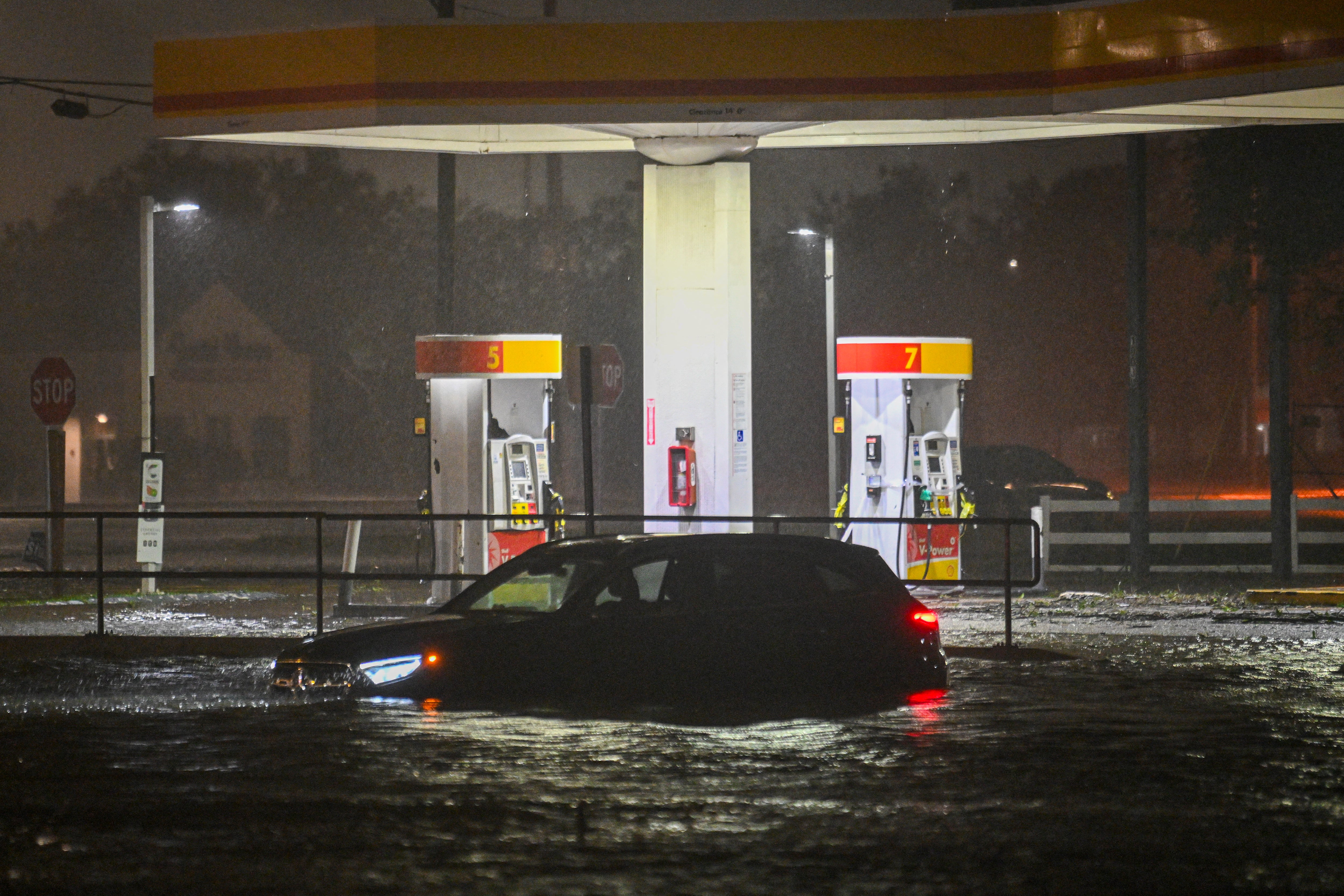 Hurricane Milton has caused extensive flooding across portions of Florida due to heavy rains and raging storm surge (pictured scenes in Brandon, Florida)