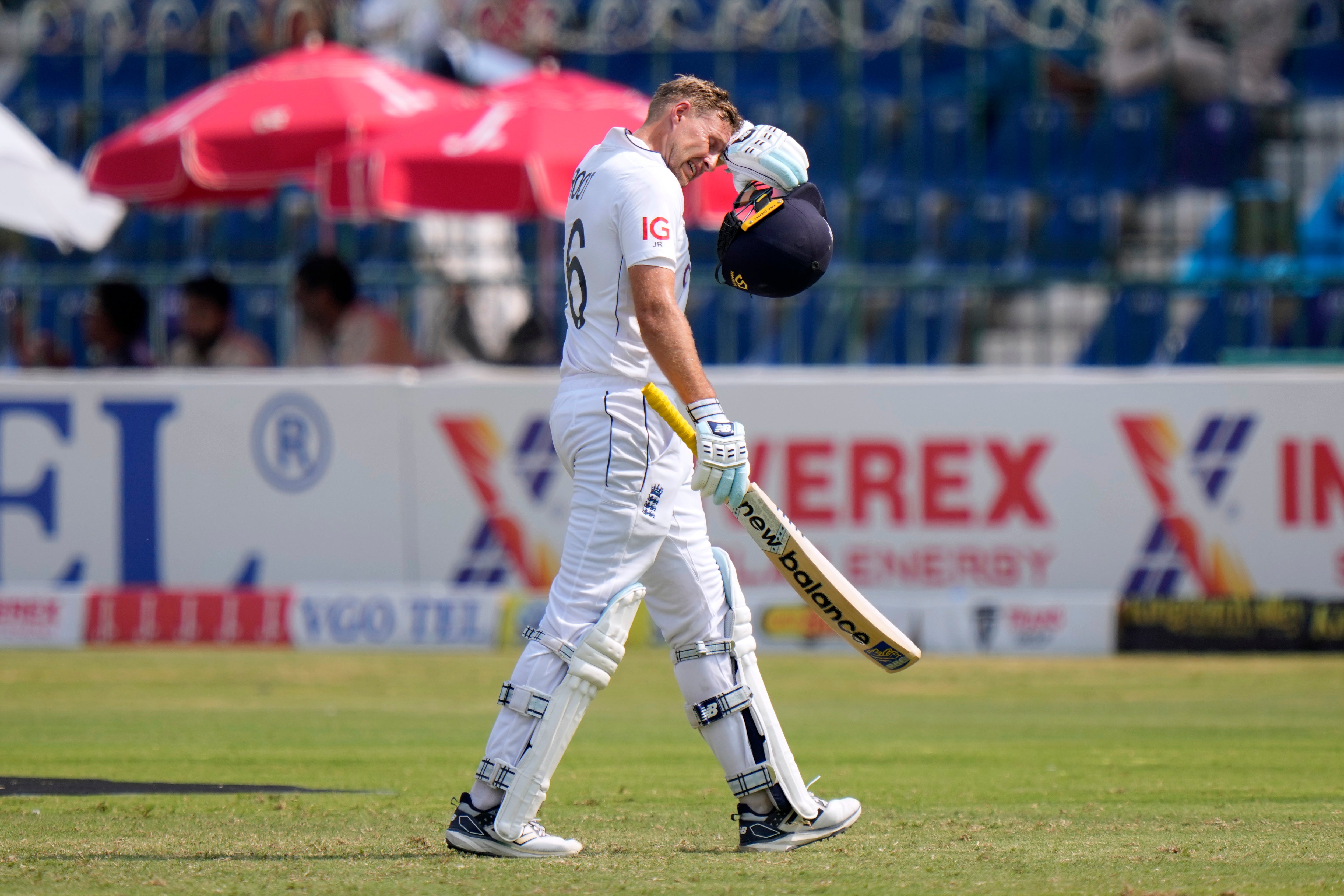 Joe Root’s mammoth knock ended on 262 (Anjum Naveed/AP)