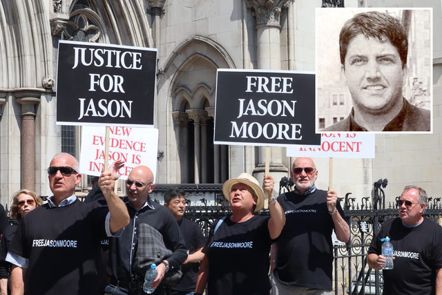 <p>Jason Moore, 53, claims he has been wrongly convicted of the murder of Robert Darby</p>
