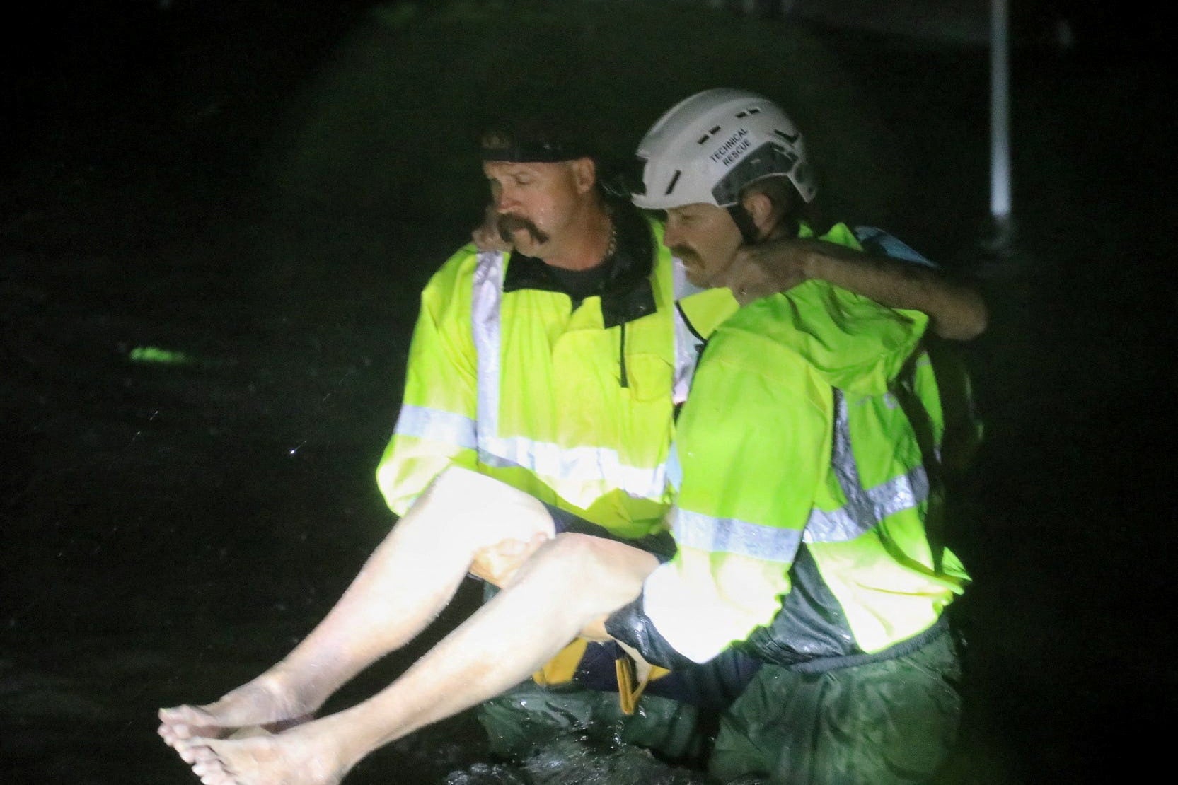 Before the storm, Florida Governor Ron DeSantis vowed that emergency personnel would be conducting rescues throughout the night. In Volusia County, fire rescue officials responded to an emergency call in flood waters just before dawn in Daytona