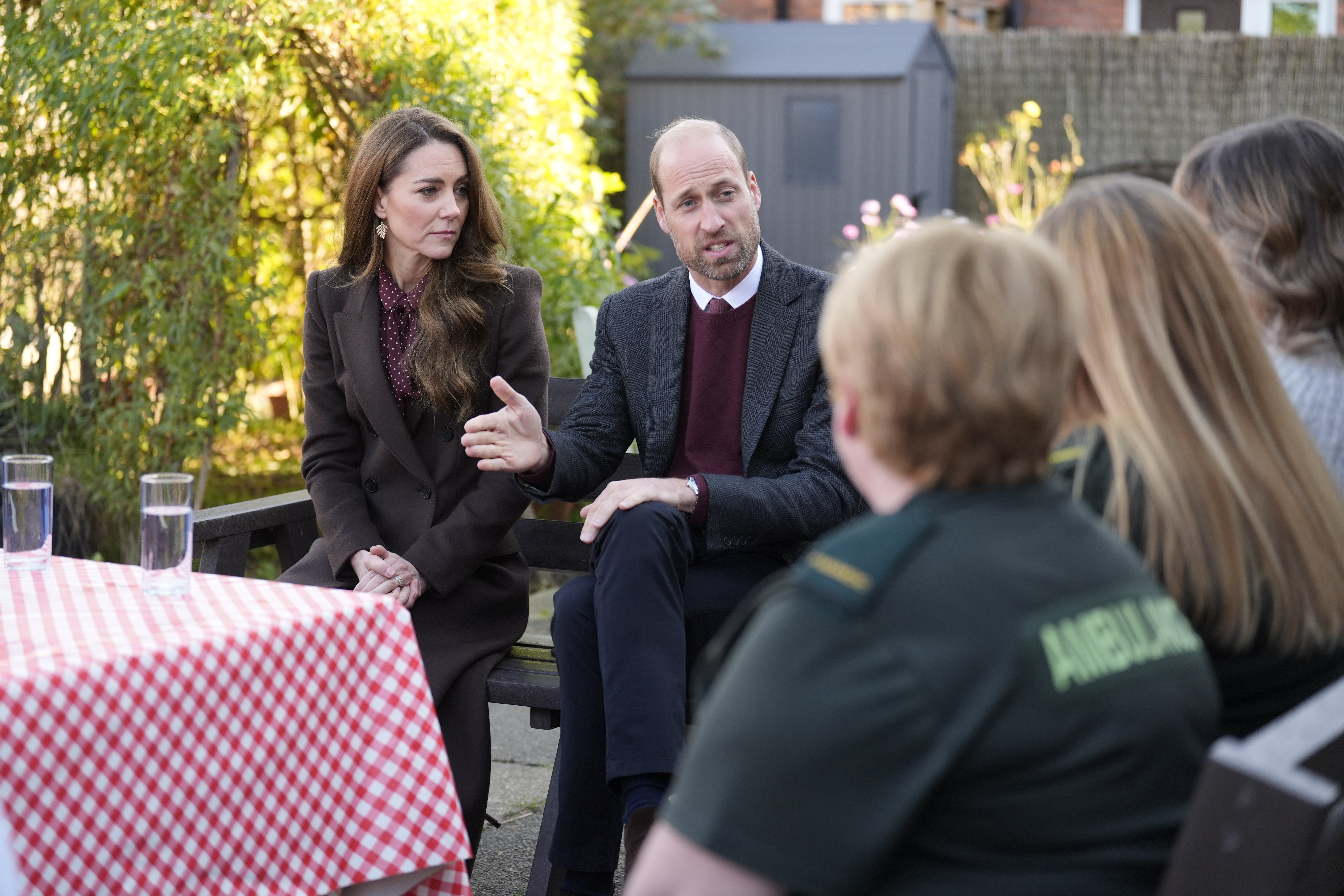 William and Kate spoke to members of the emergency services on their visit