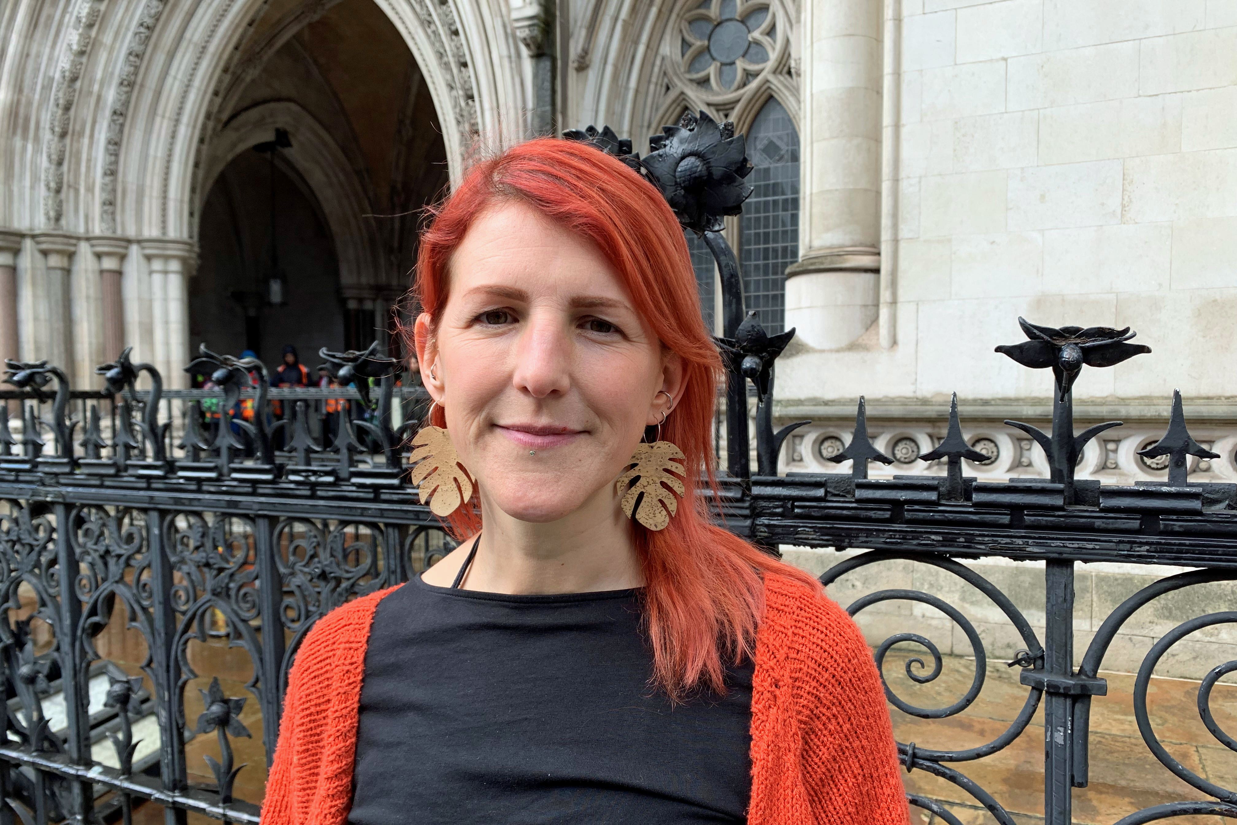 Alison White, founder of campaign group Save the Trees of Armada Way (Straw), outside the Royal Courts of Justice in London in March 2023 (Tom Pilgrim/PA)