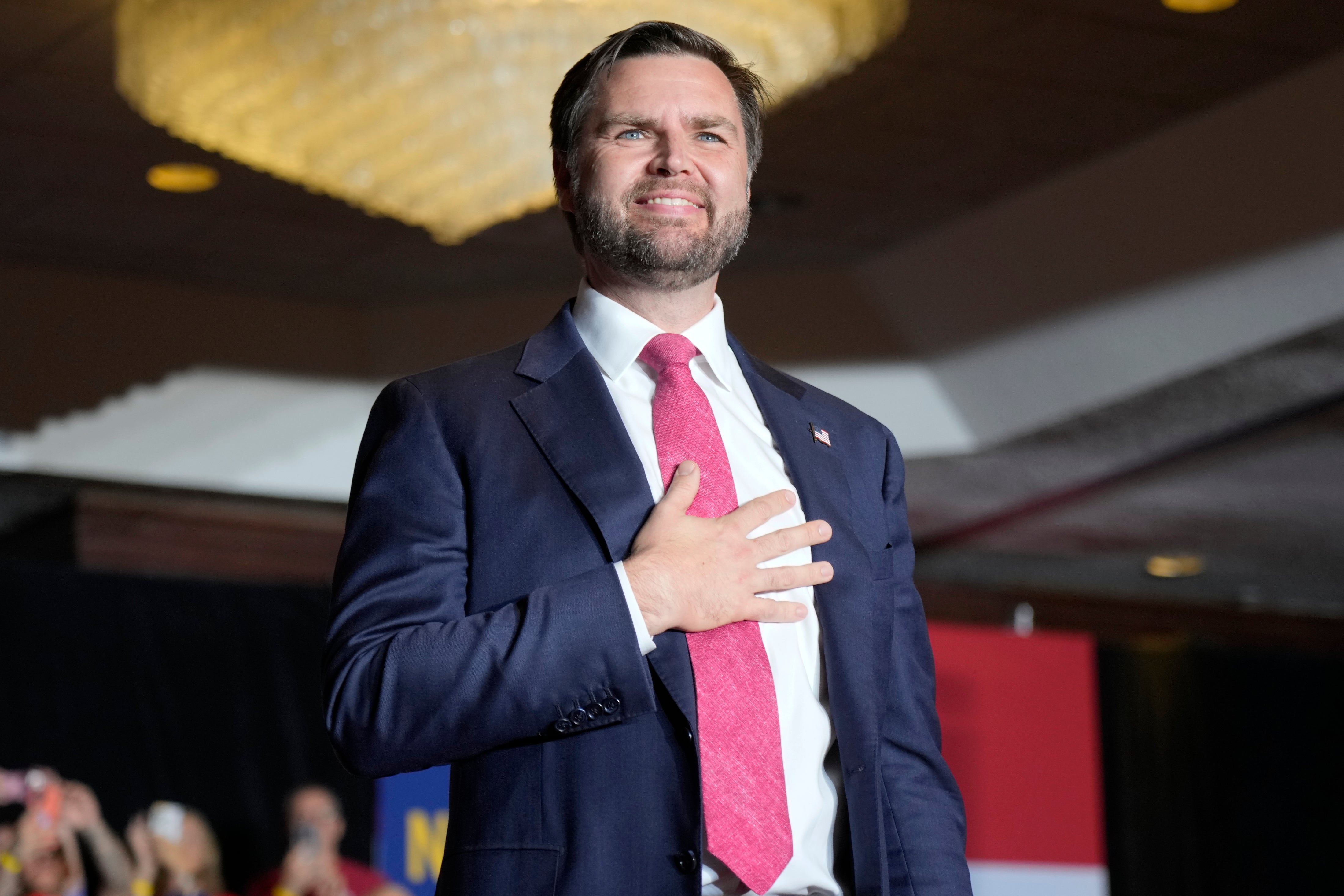 JD Vance at a campaign event in Greensboro, North Carolina on October 10. Vance allegedly made a lavish request for an appearance at a Midwestern public university four years before he was elected to the Senate