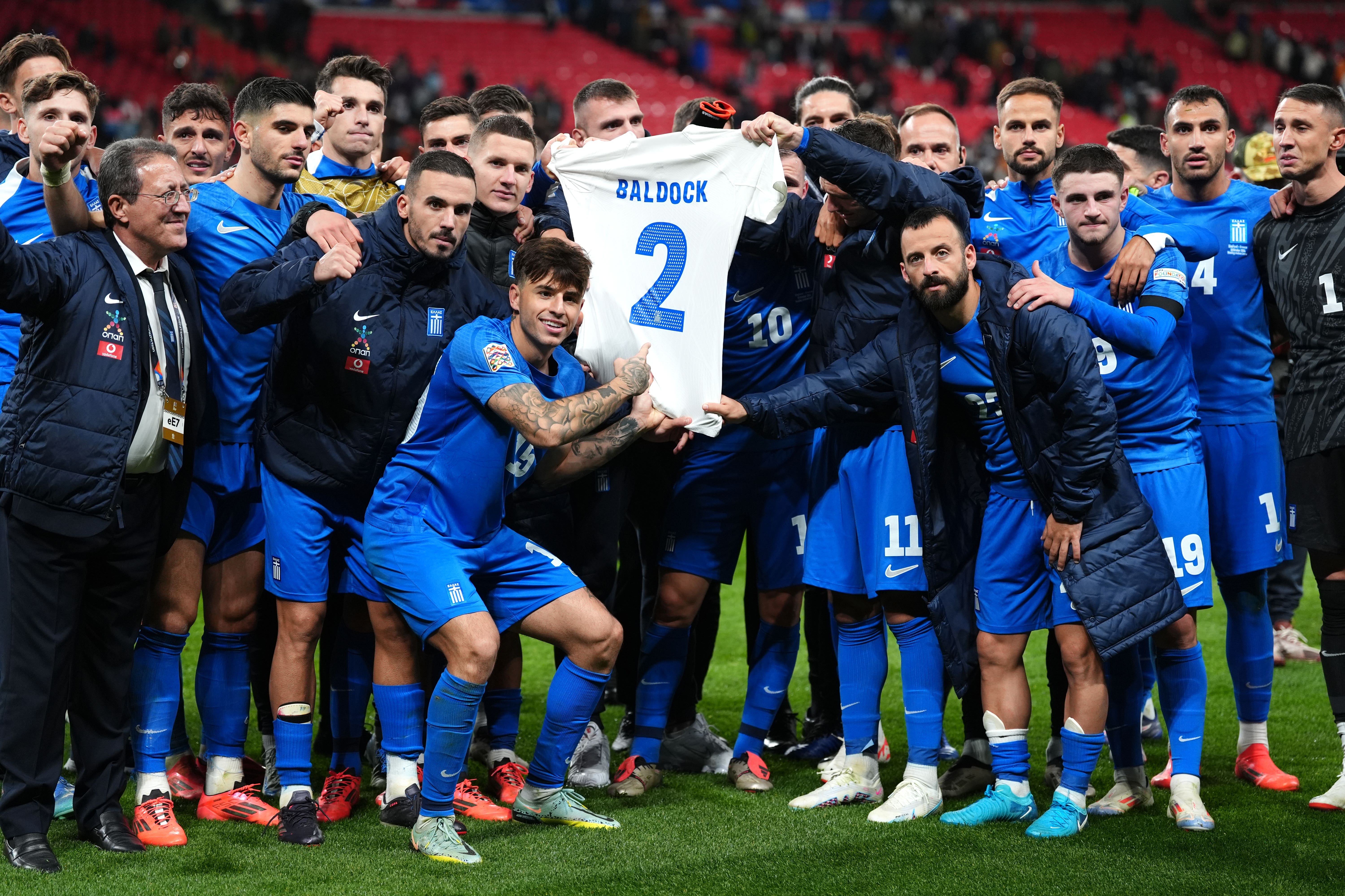 Greece paid the best possible tribute to teammate George Baldock