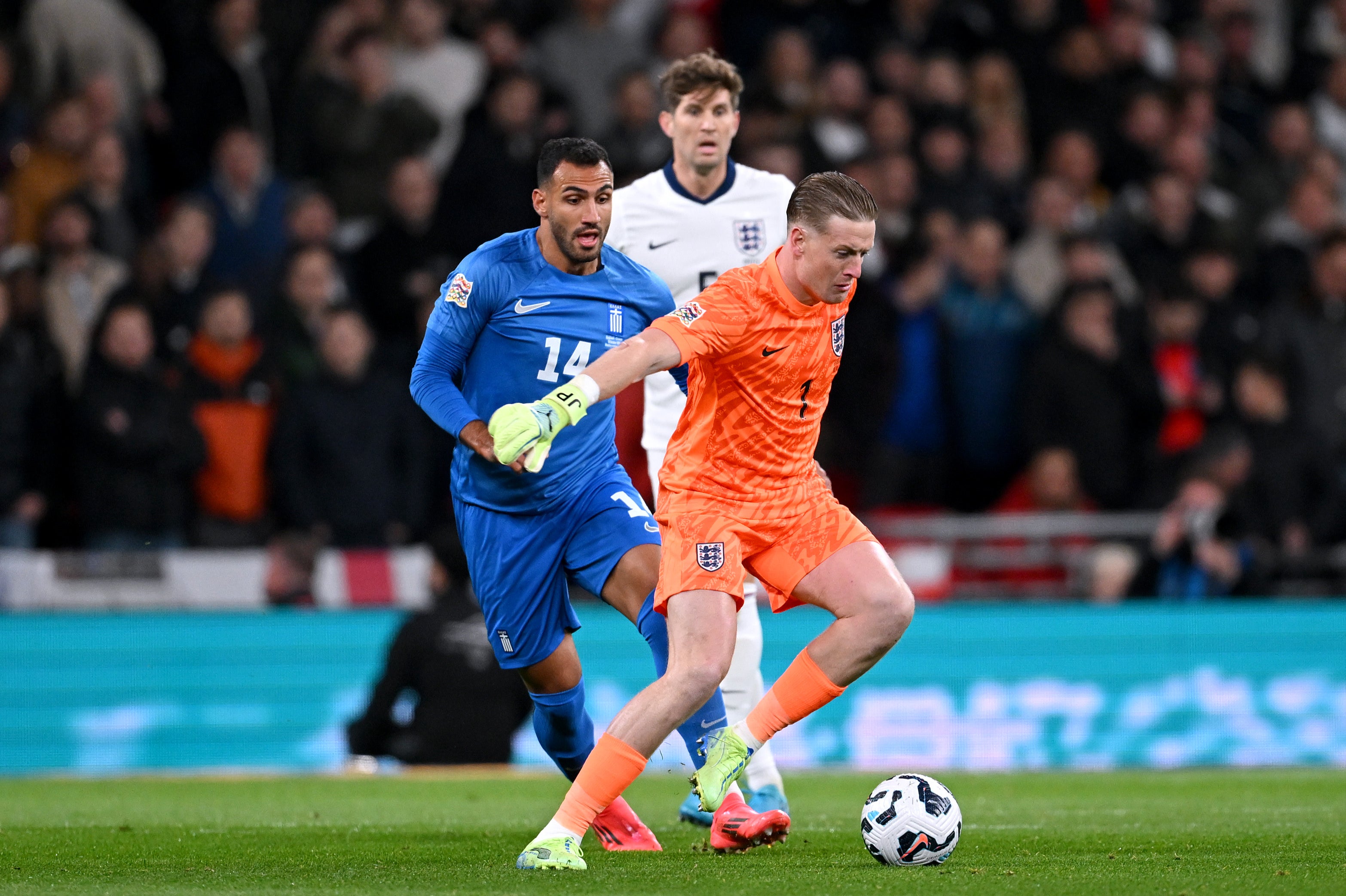 Jordan Pickford almost cost England in their Nations League defeat to Greece